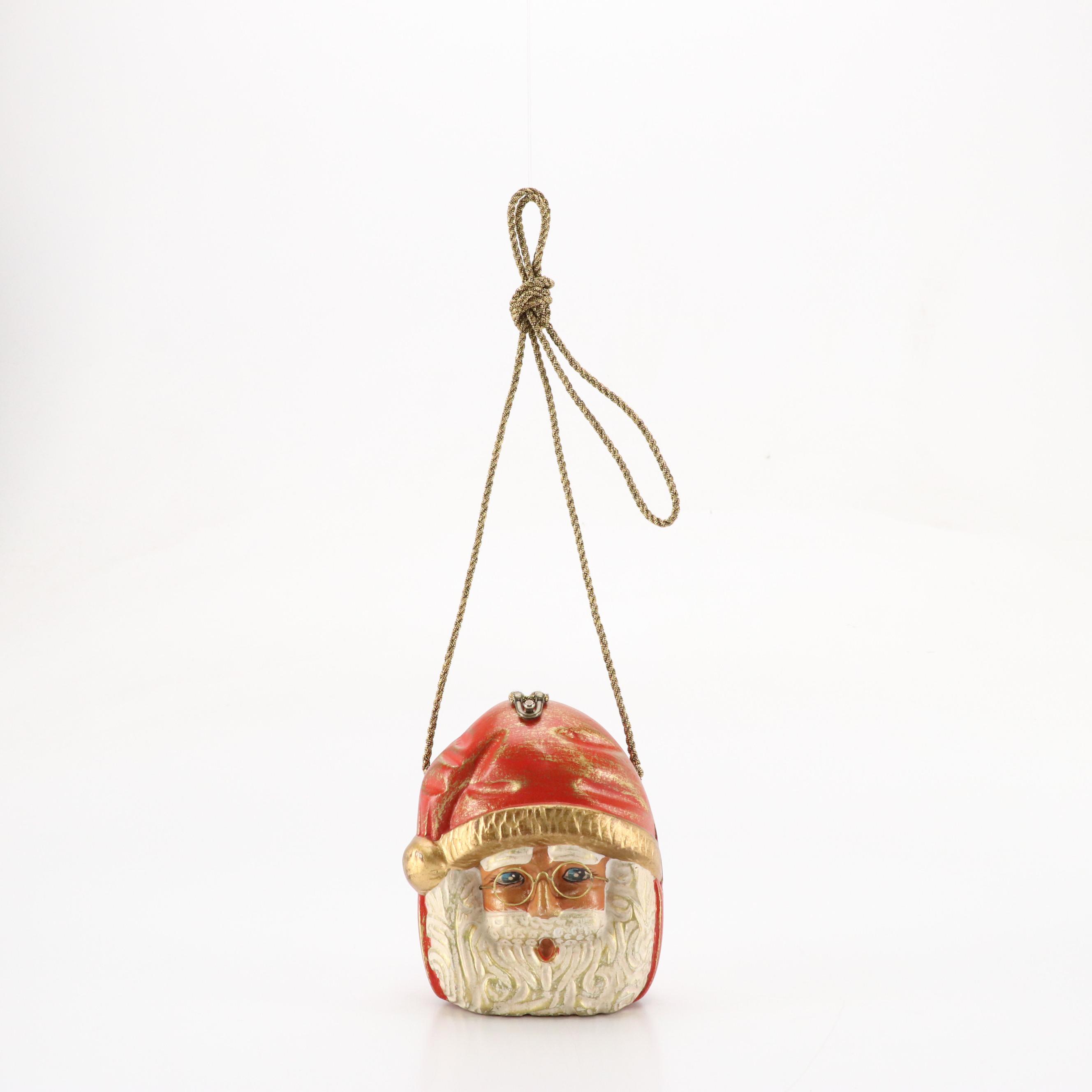 Timmy Woods Hand-Carved and Painted Wooden Santa Claus Bag