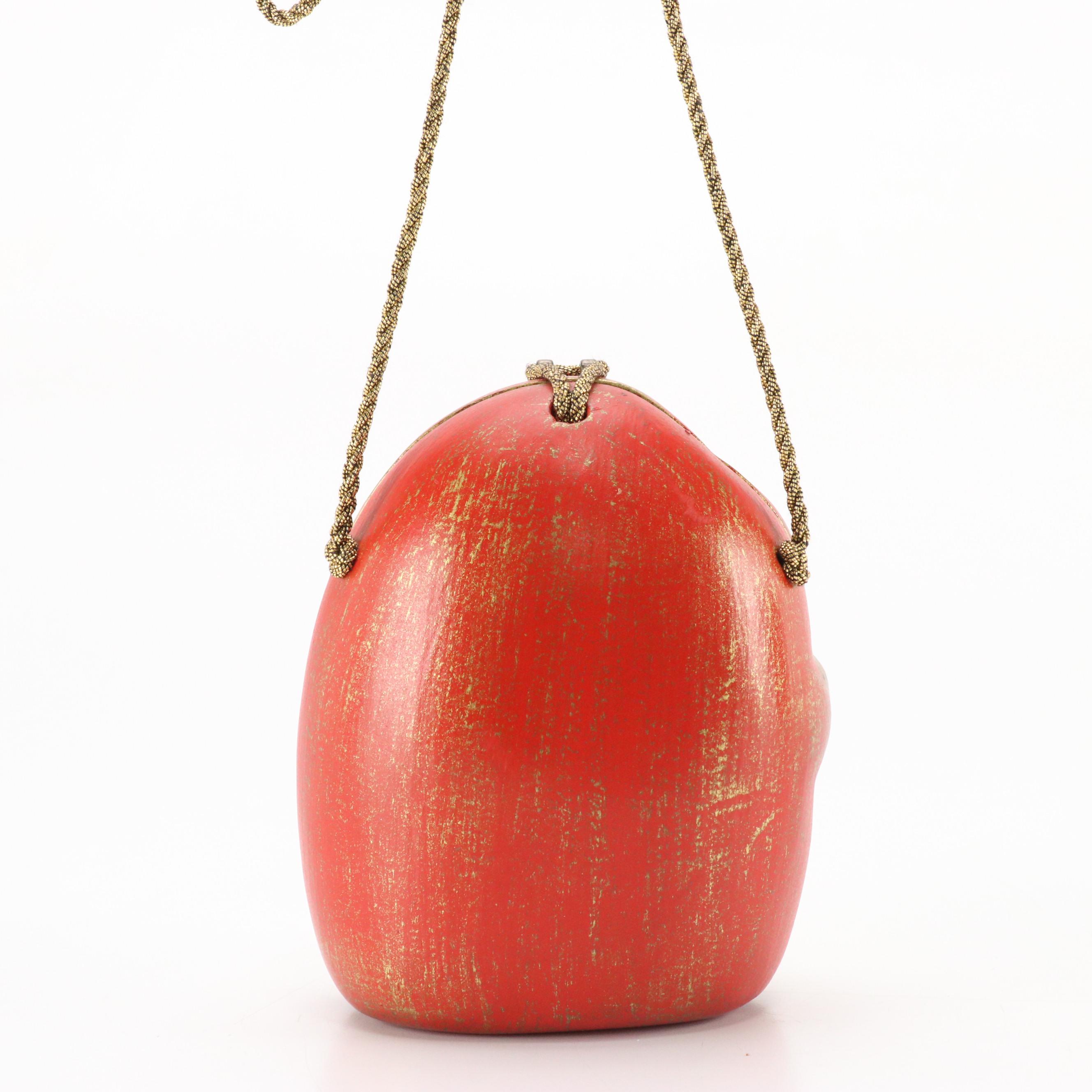 Timmy Woods Hand-Carved and Painted Wooden Santa Claus Bag