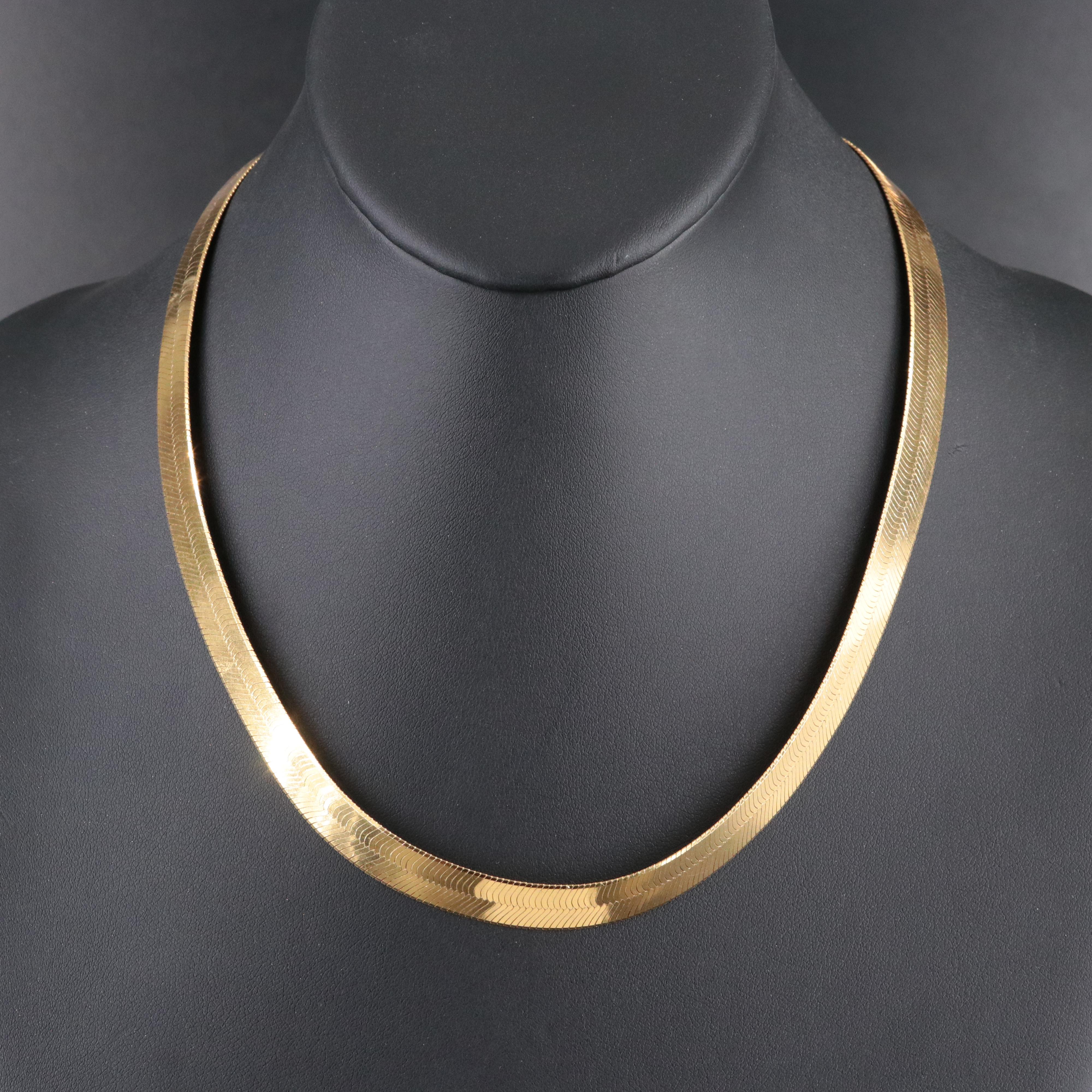 Italian Milor Sterling Herringbone Chain Necklace