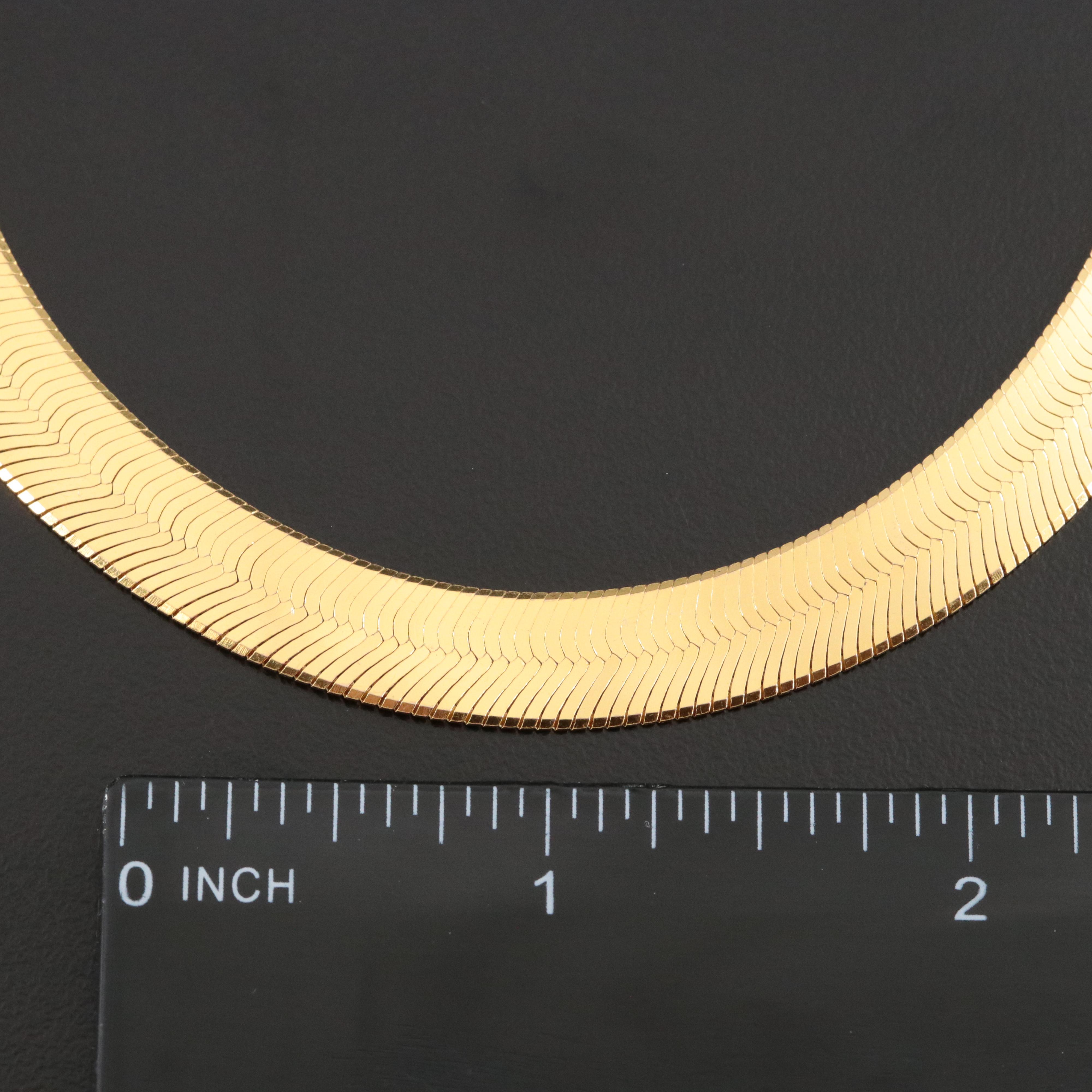 Italian Milor Sterling Herringbone Chain Necklace