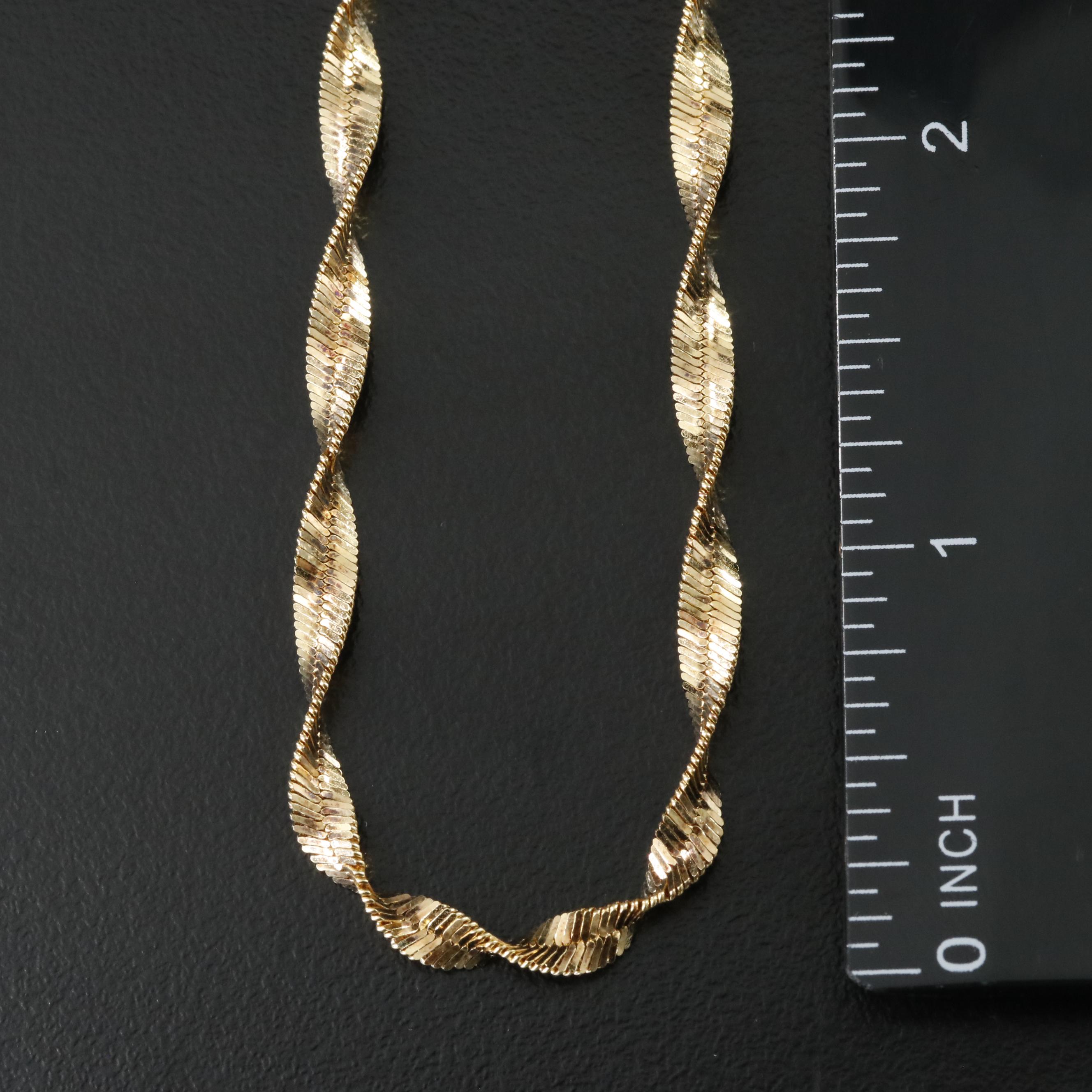 Sterling Twisted Herringbone Chain Necklace
