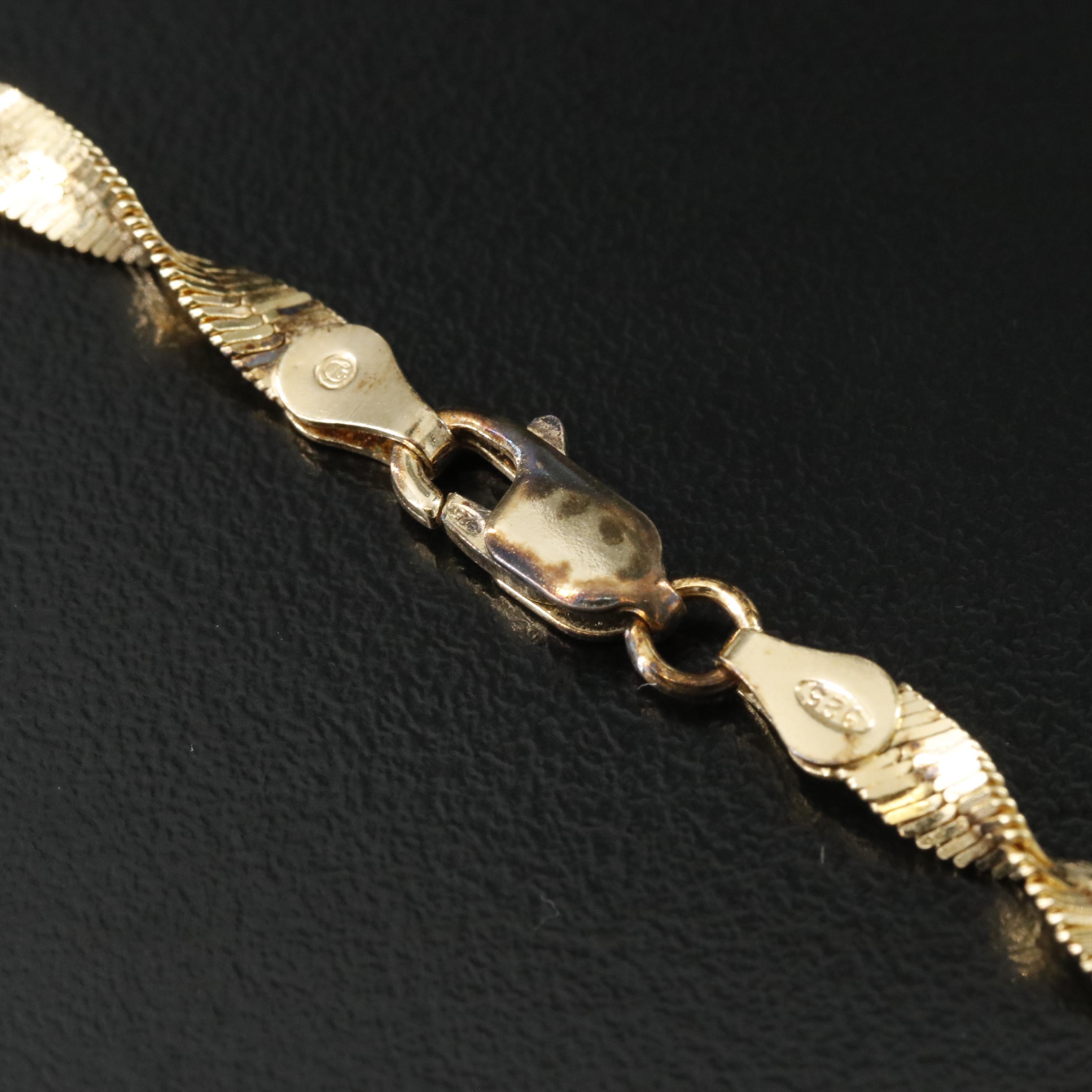 Sterling Twisted Herringbone Chain Necklace