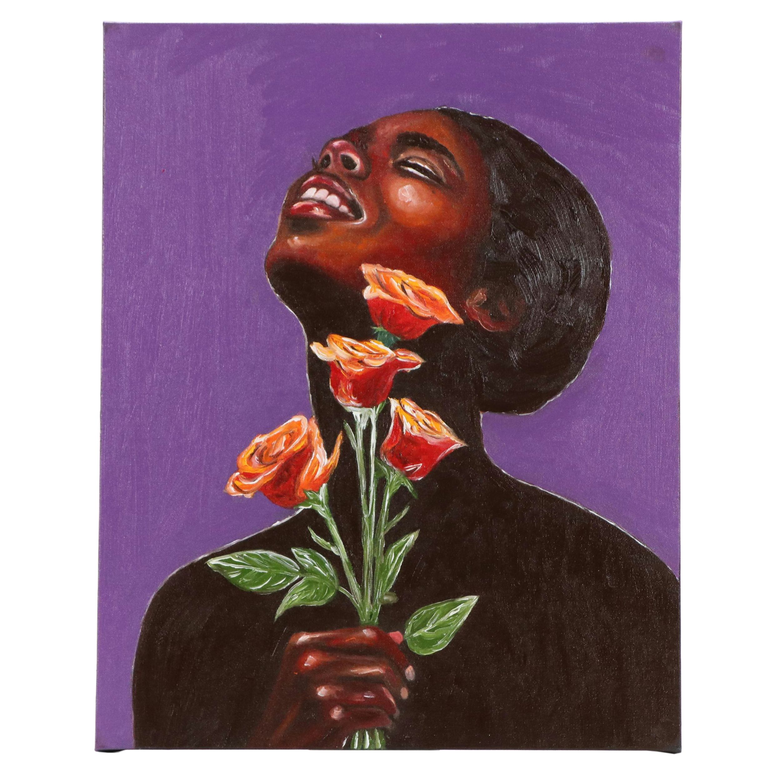 Oluwakemi Omowaire Oil Portrait "The Radiant Lady.", 21st Century