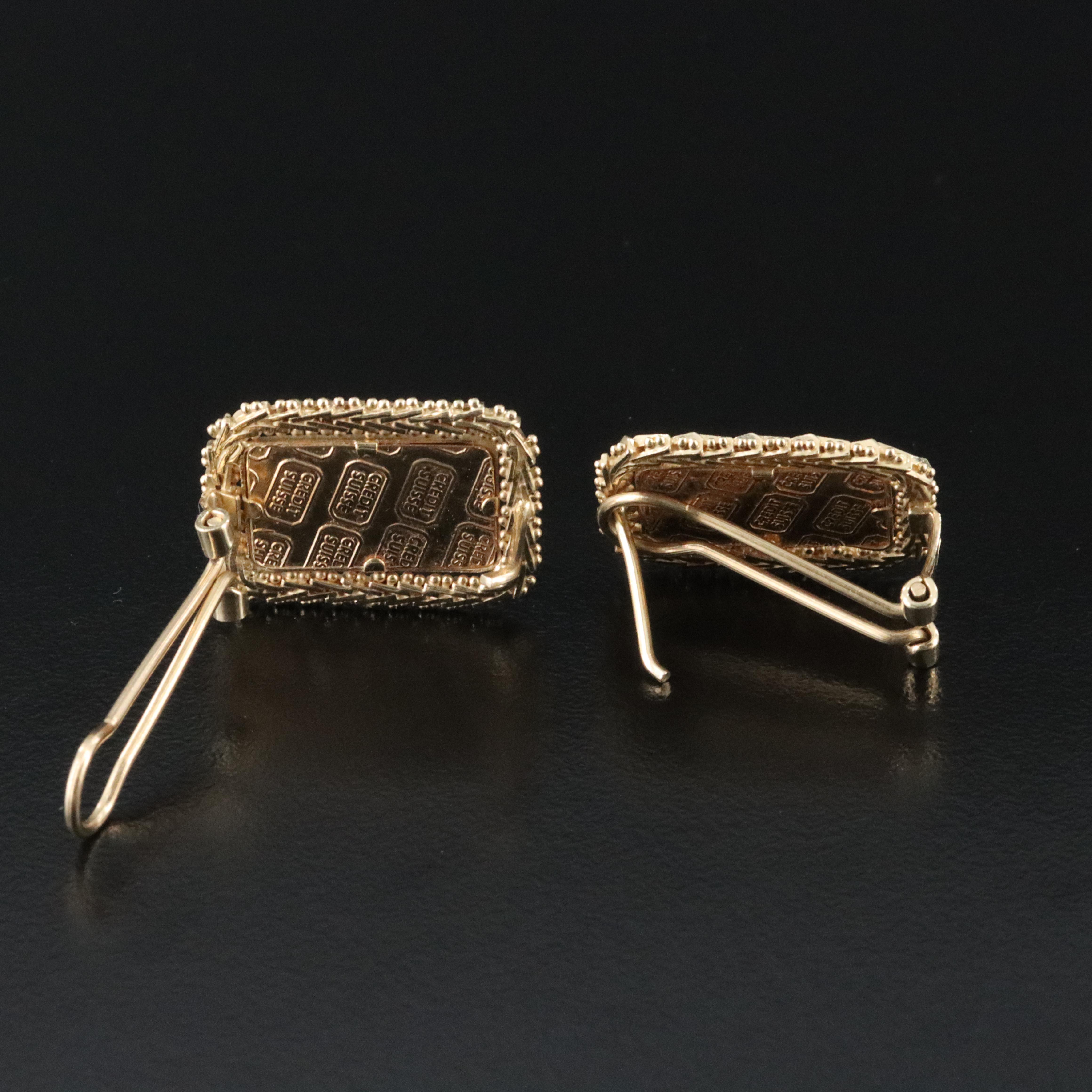 14K Replica Ingot Earrings