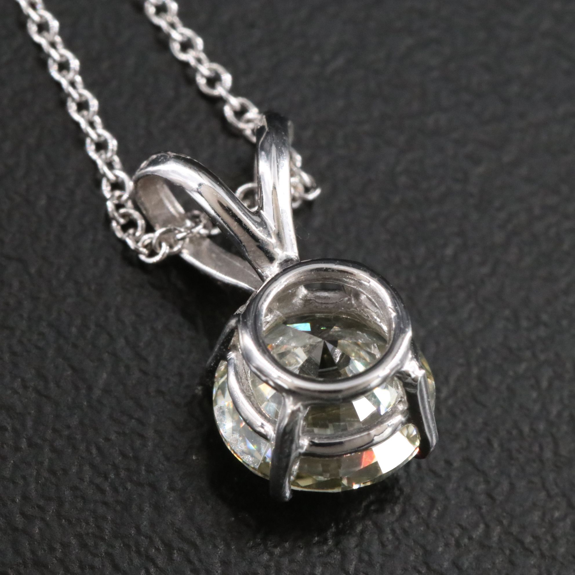 14K 1.58 CT Diamond Solitaire Pendant Necklace with IGI Jewelry Report