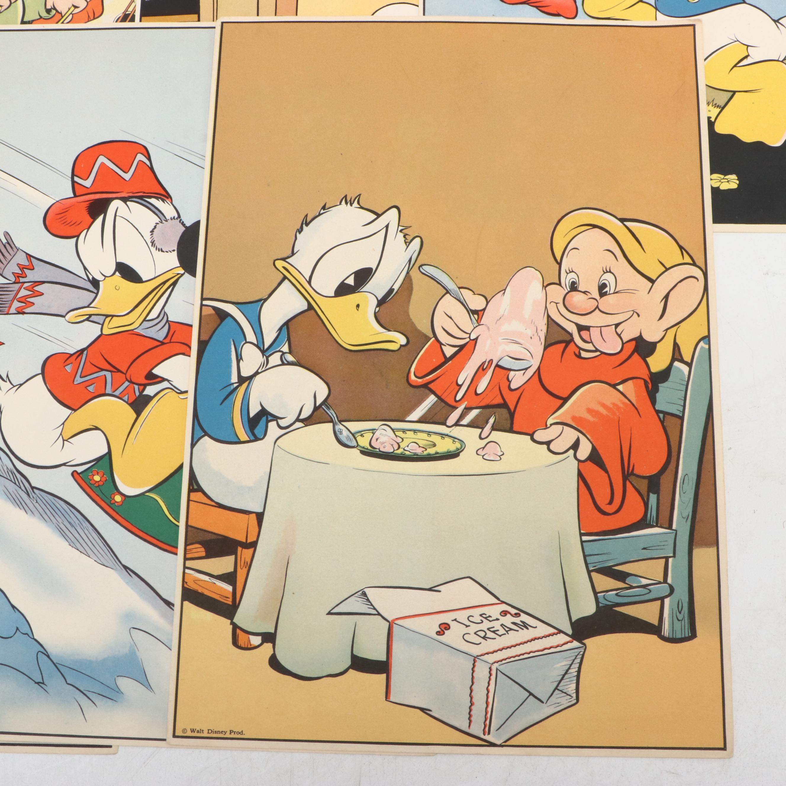 Vintage Disney Carl Barks Illustrated Donald Duck Prints, Mid 20th Century