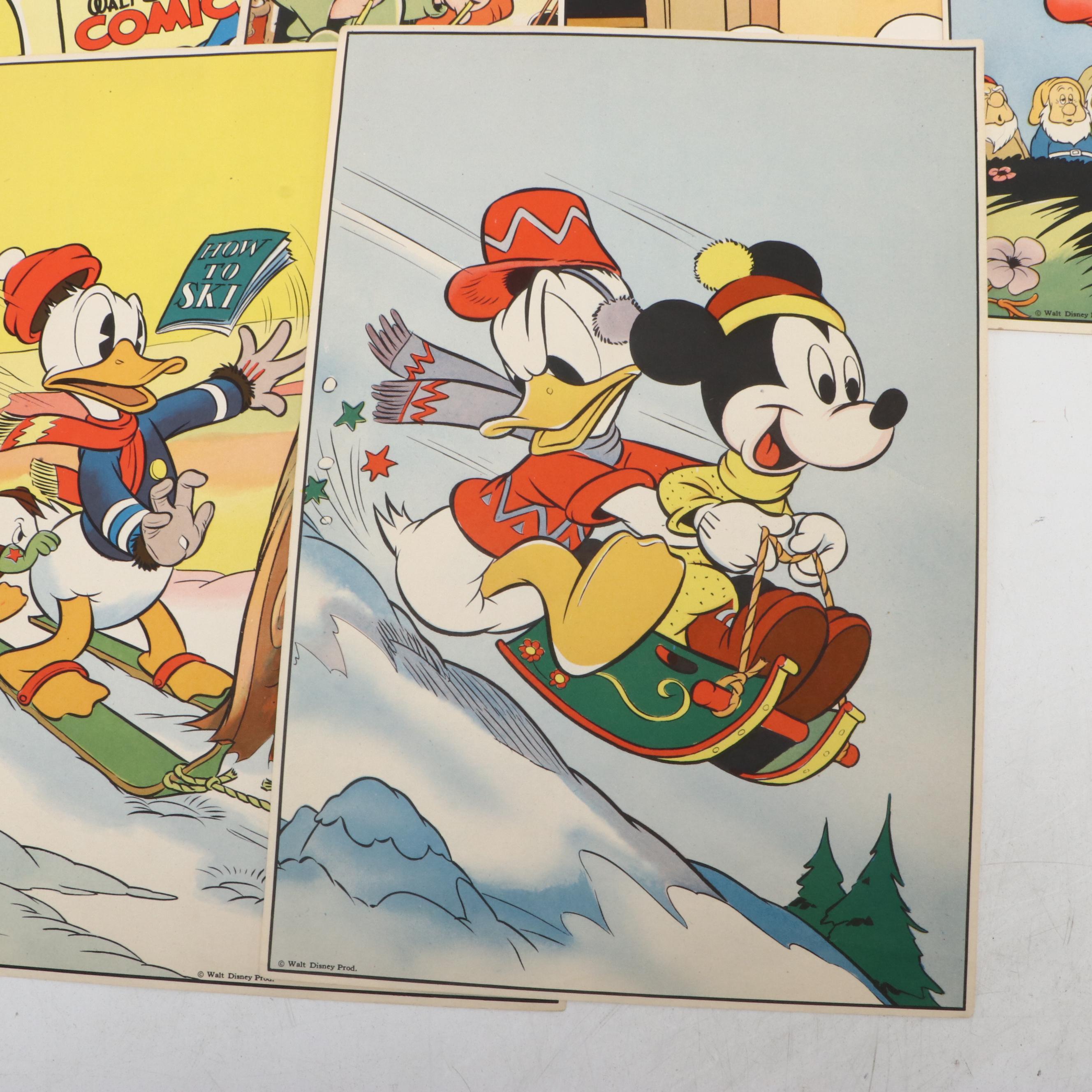 Vintage Disney Carl Barks Illustrated Donald Duck Prints, Mid 20th Century