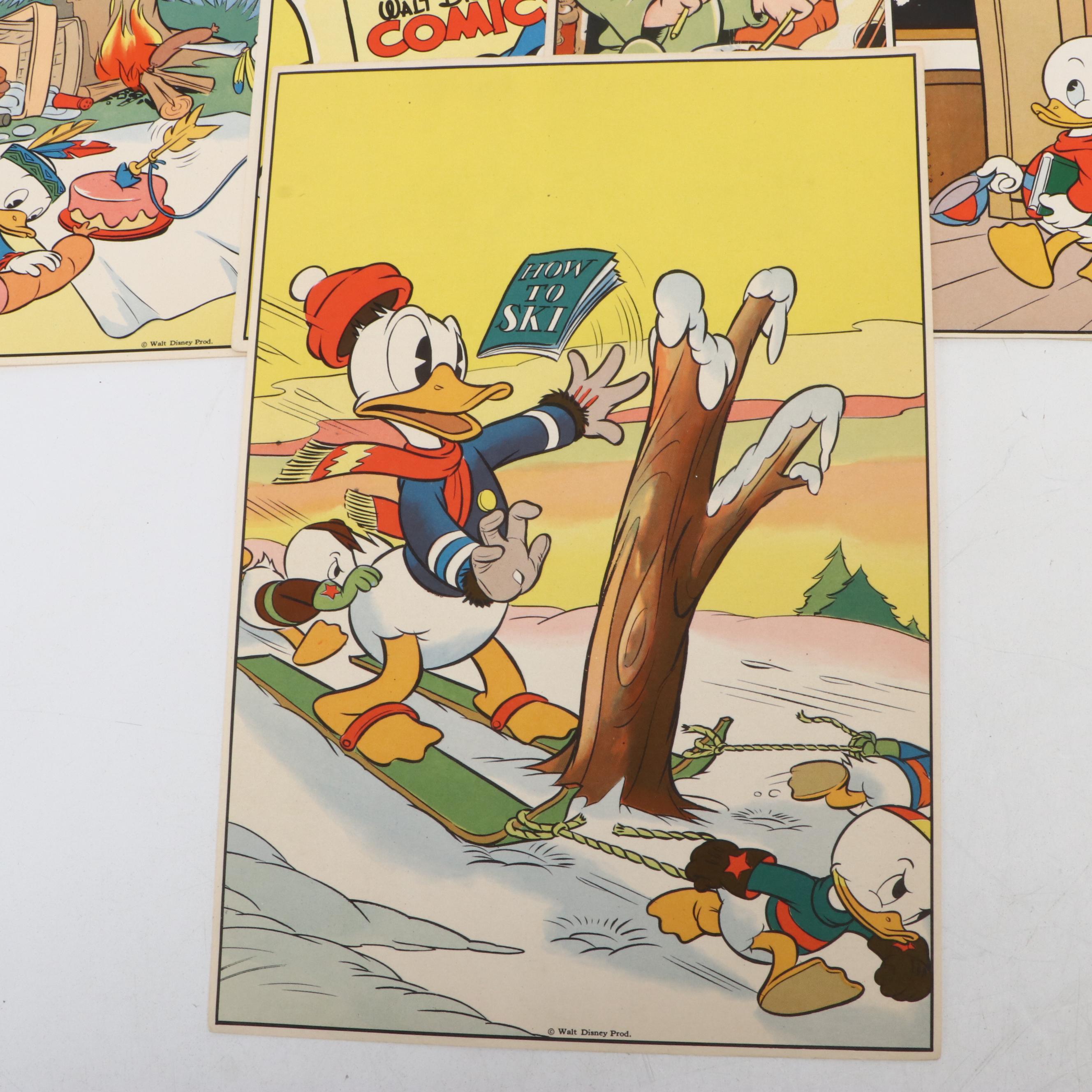 Vintage Disney Carl Barks Illustrated Donald Duck Prints, Mid 20th Century