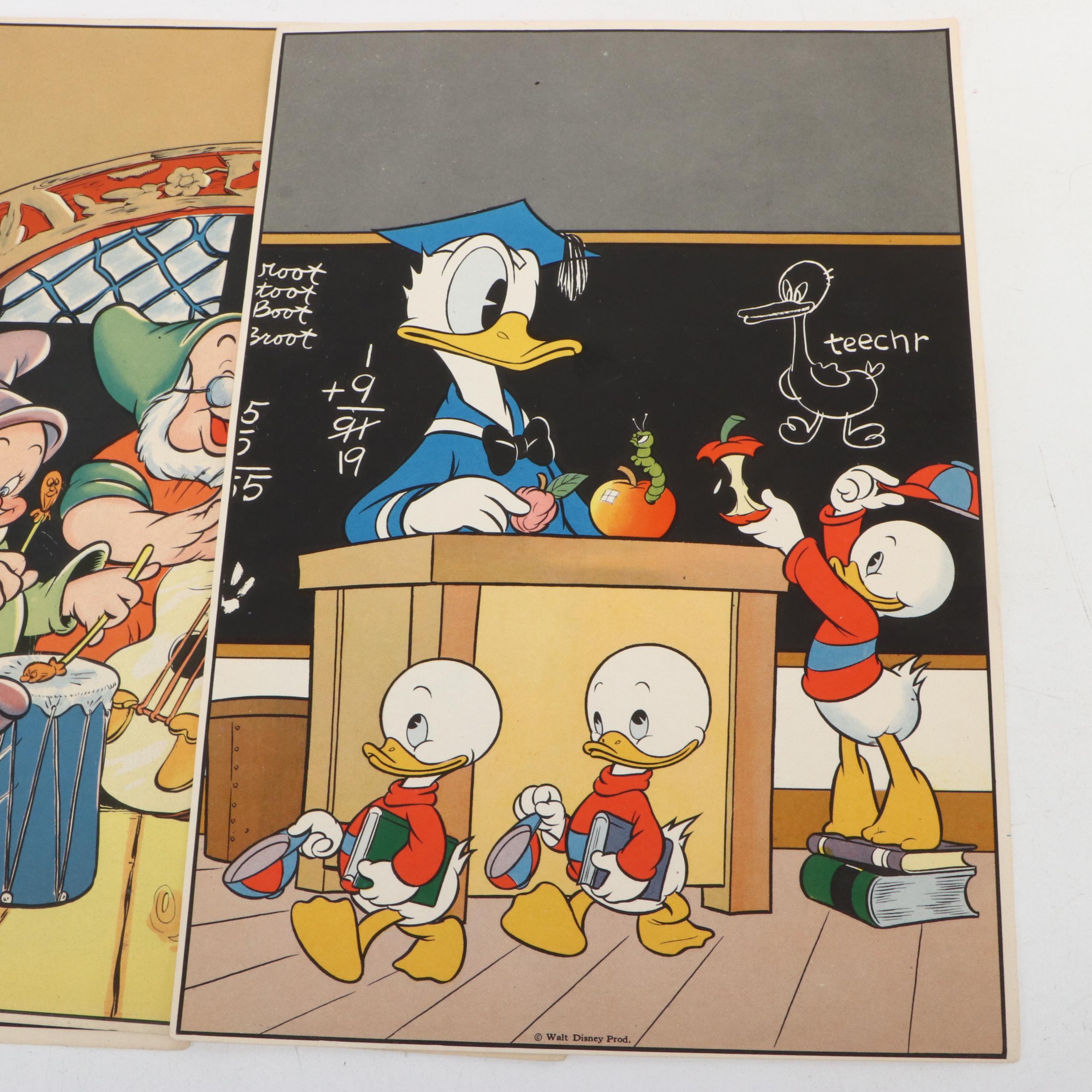 Vintage Disney Carl Barks Illustrated Donald Duck Prints, Mid 20th Century