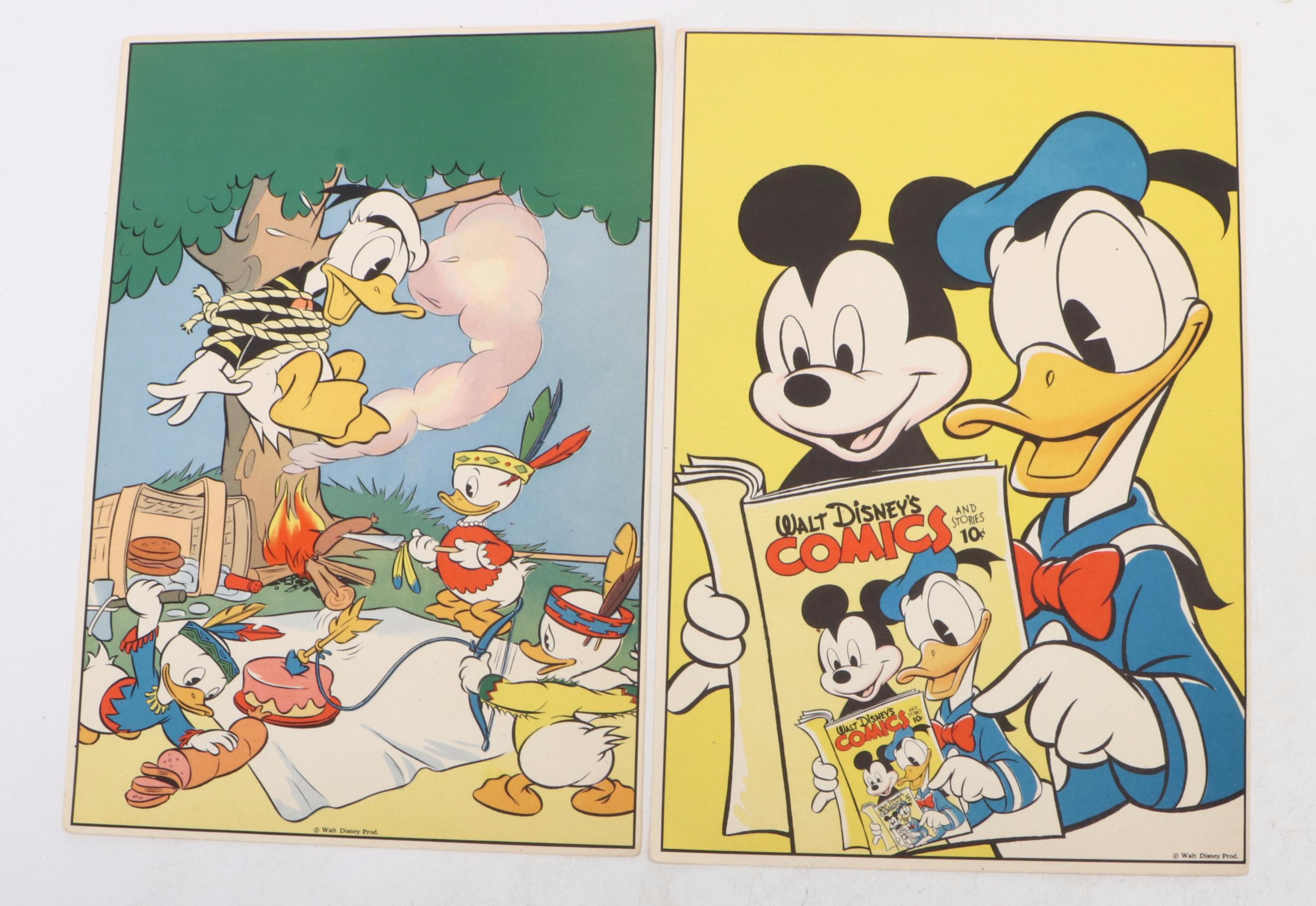 Vintage Disney Carl Barks Illustrated Donald Duck Prints, Mid 20th Century