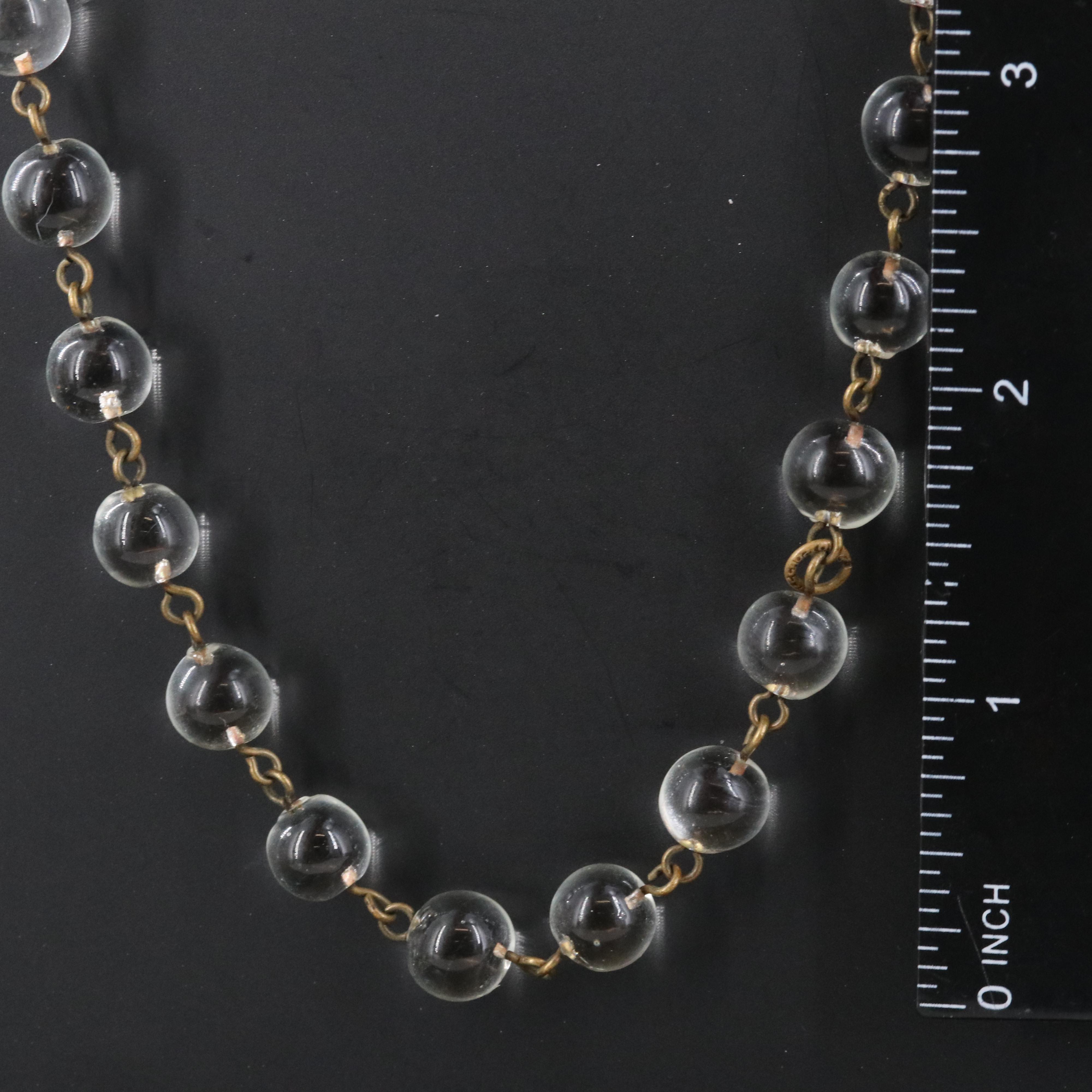 Vintage Glass Sphere Station Necklace
