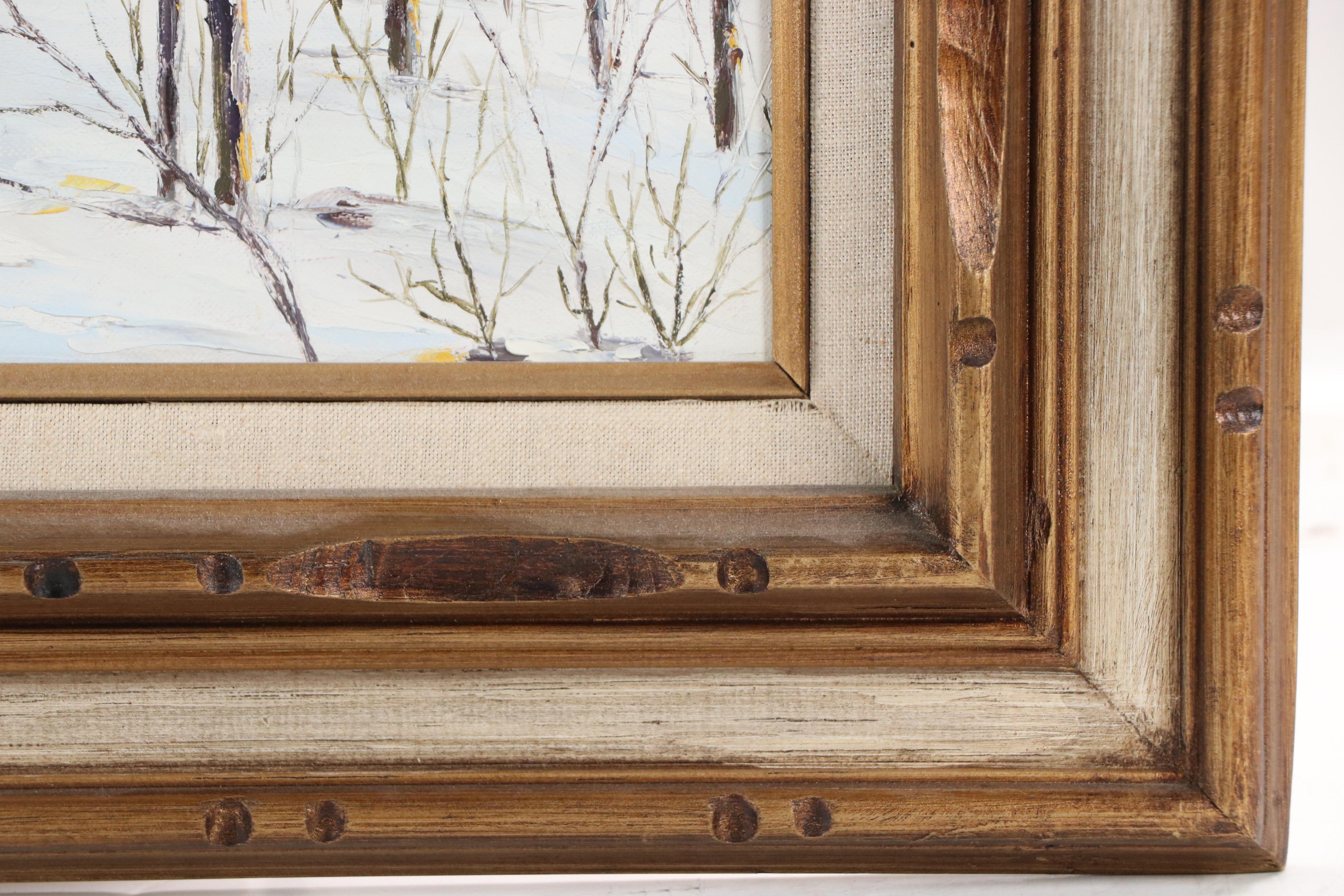 G. Boucher Winter Landscape Oil Painting "Sugar Hut, Morrisburg"