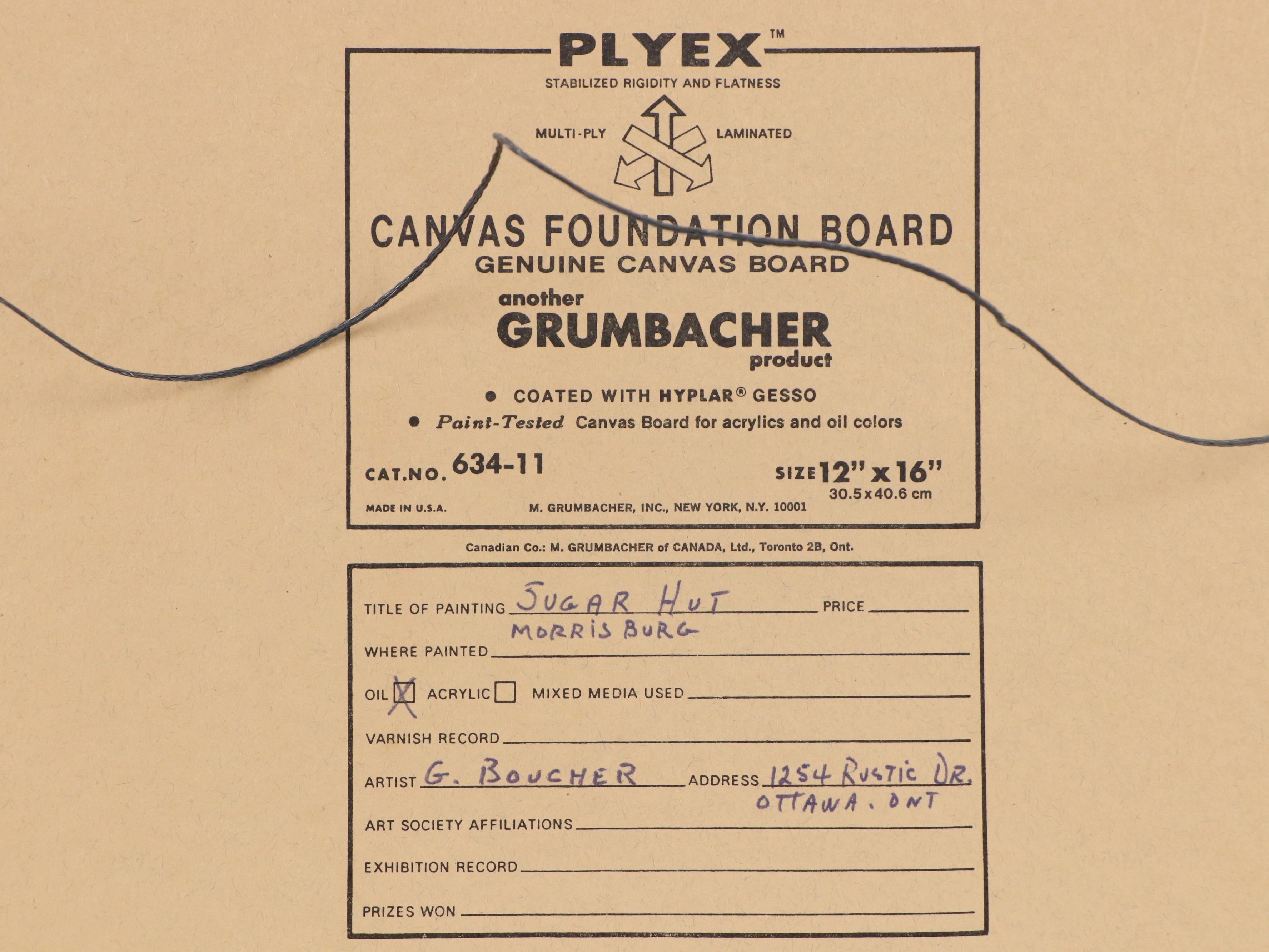 G. Boucher Winter Landscape Oil Painting "Sugar Hut, Morrisburg"