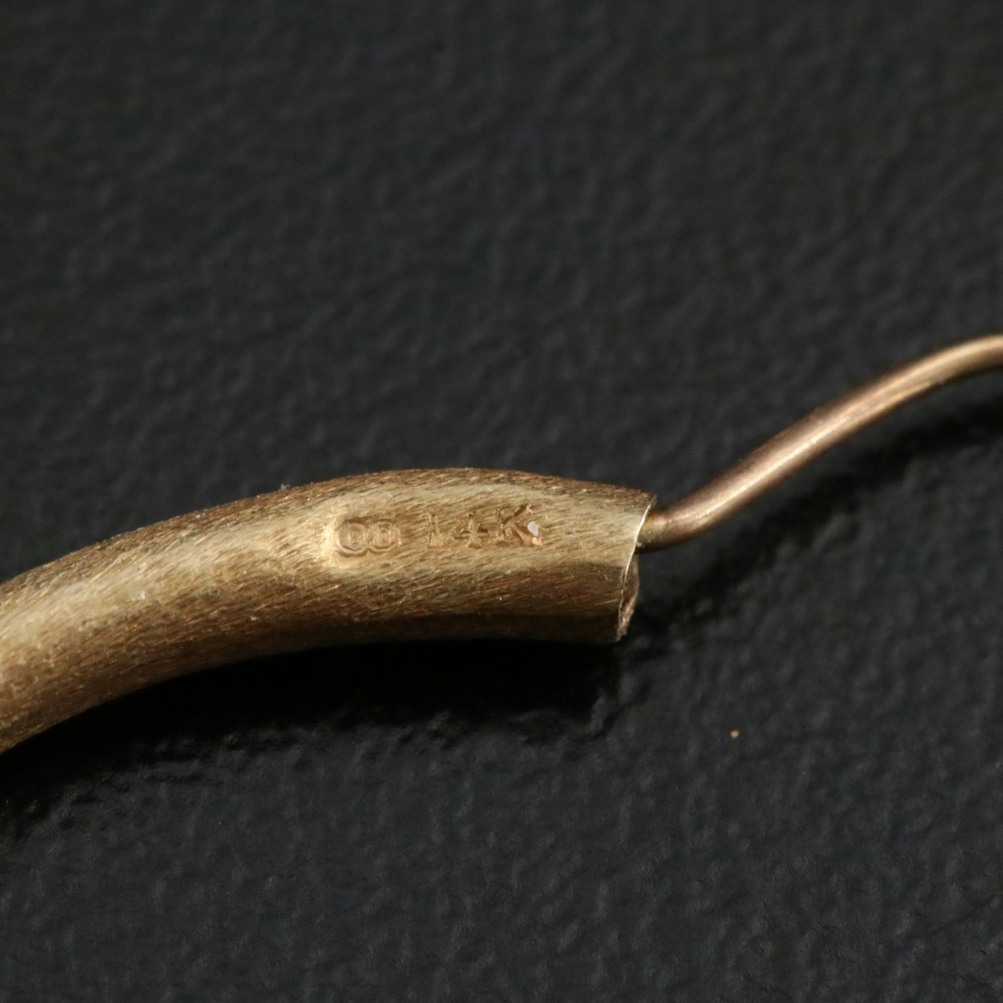 14K Hoops with Brush Finish