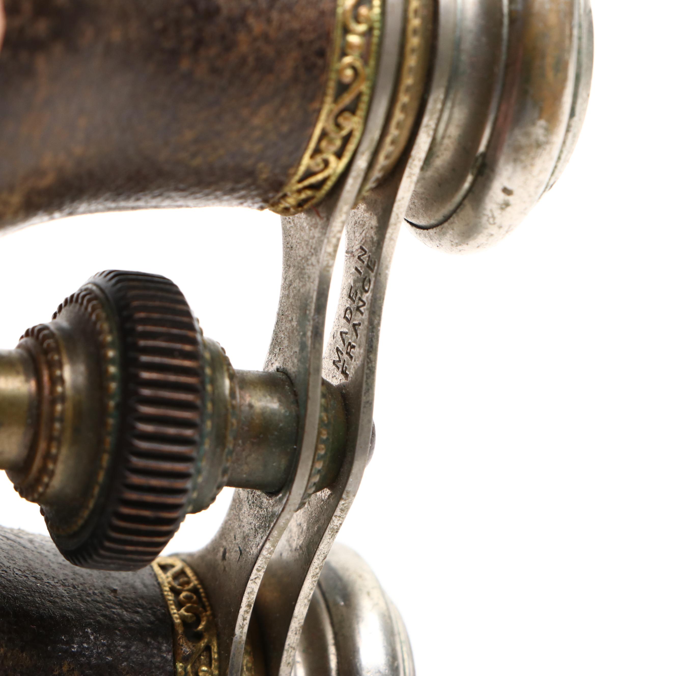 Chevalier Opera Glasses and Waterbury Alarm Clock with Jaw Harp