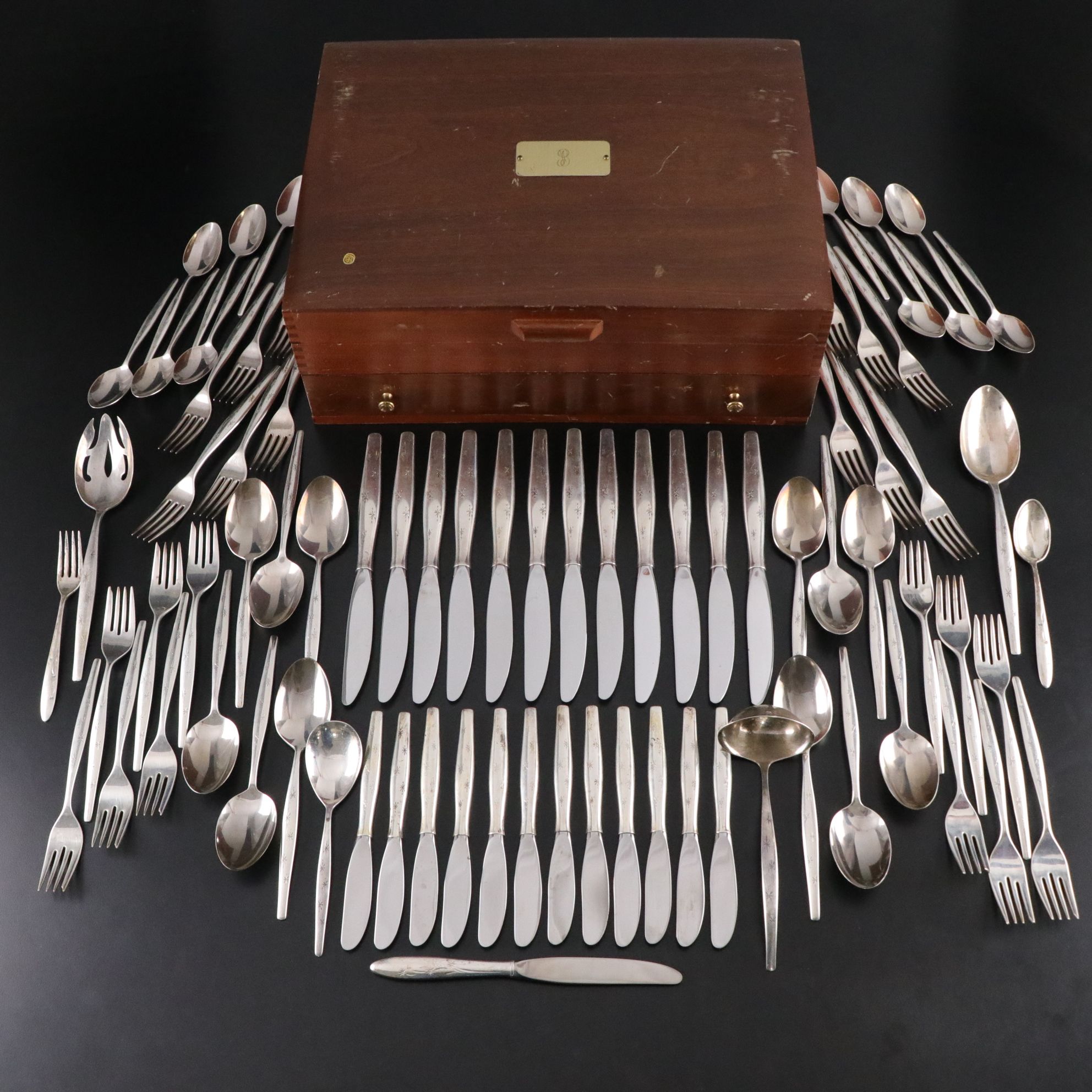 Gorham "Stardust" Sterling Silver Flatware Set with Case