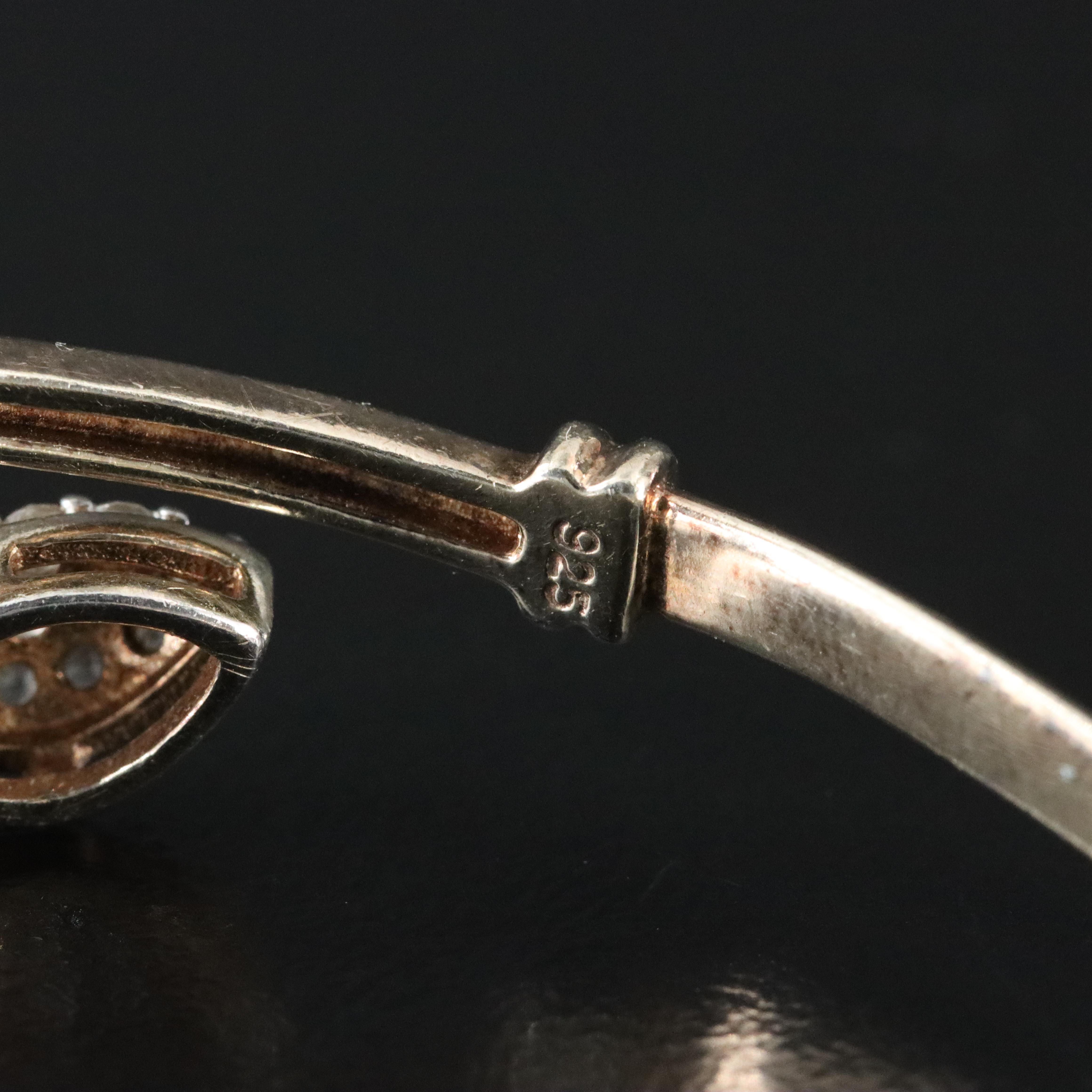 Sterling Bypass Blue and White Sapphire Bracelet