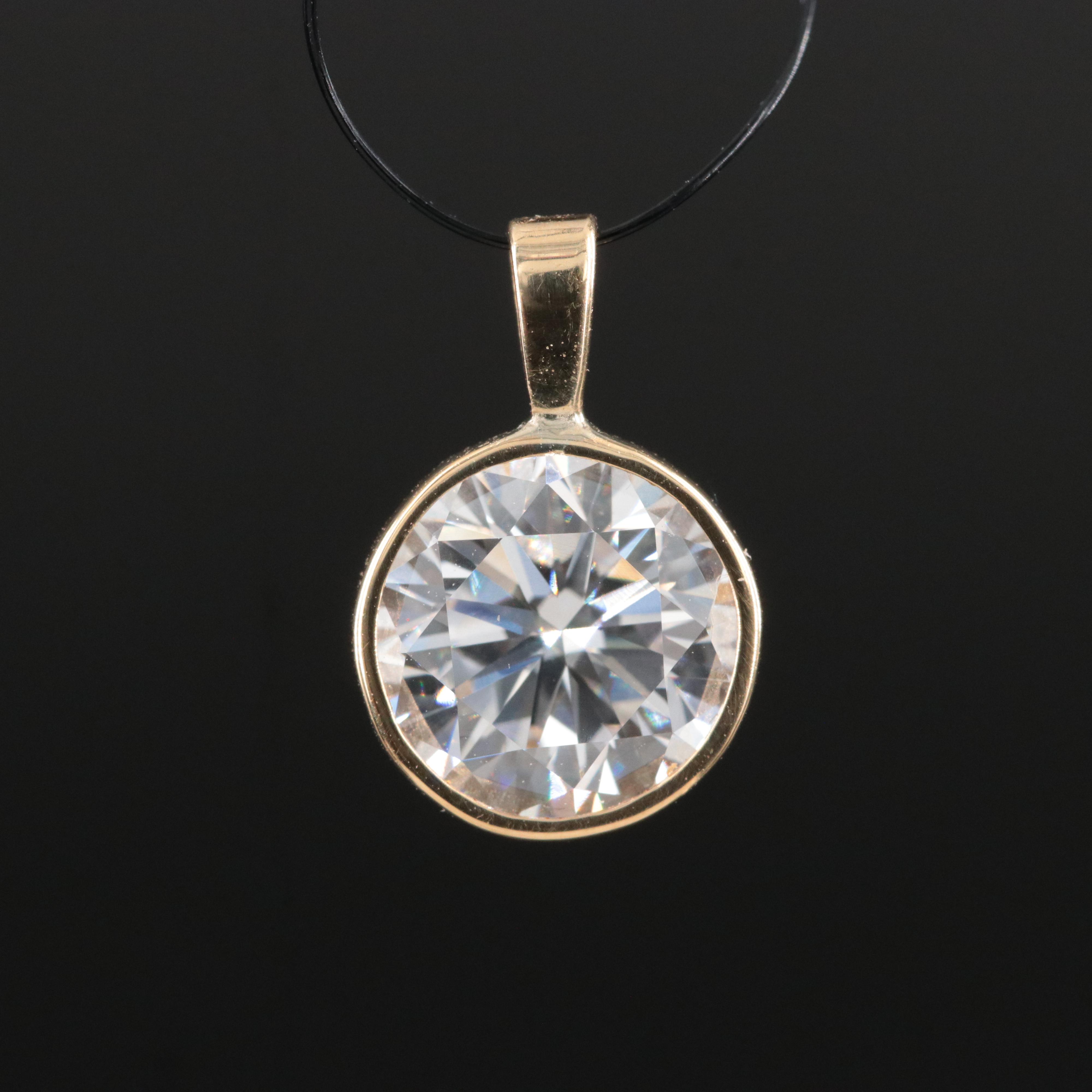18K 1.46 CT Lab Grown Diamond Solitaire Pendant