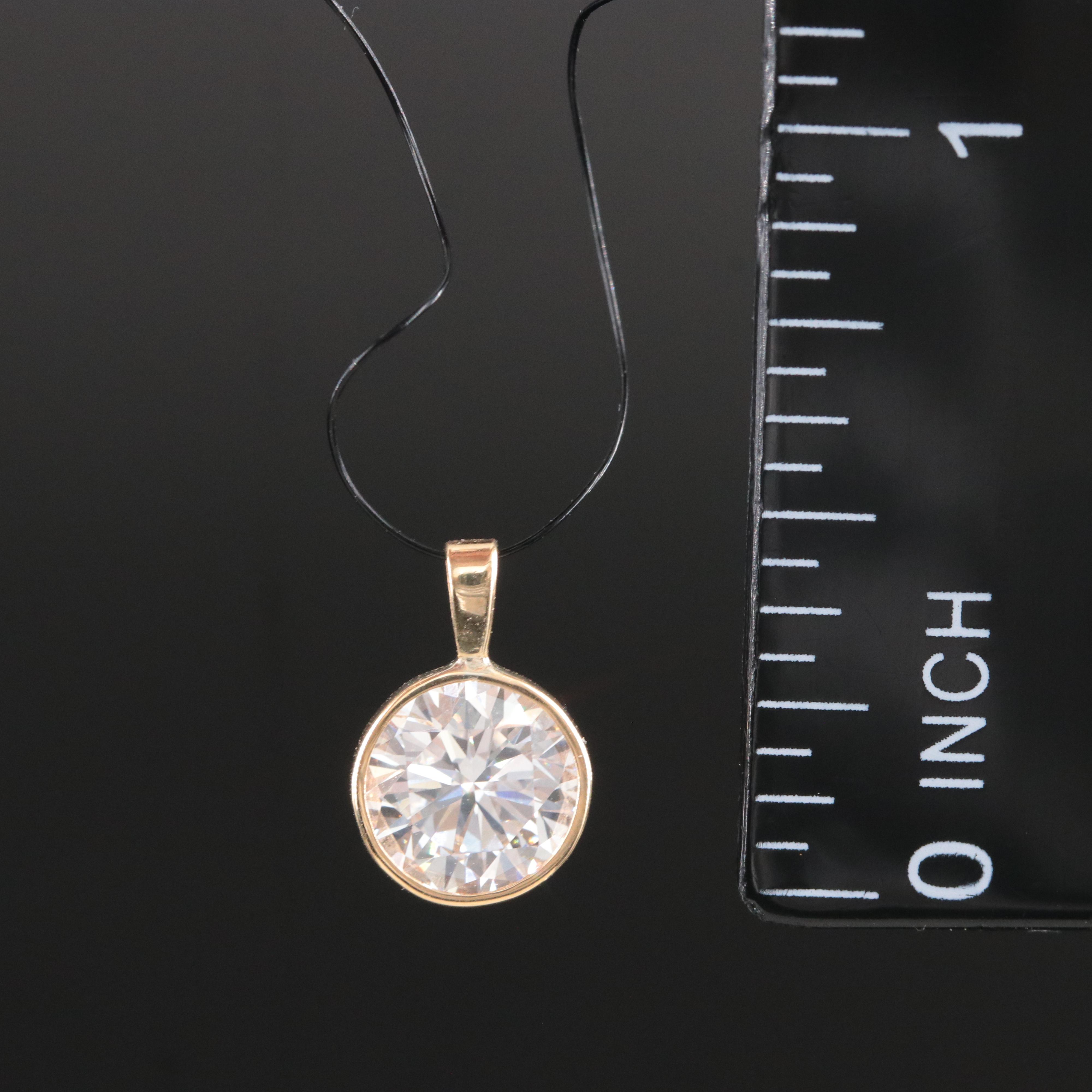 18K 1.46 CT Lab Grown Diamond Solitaire Pendant