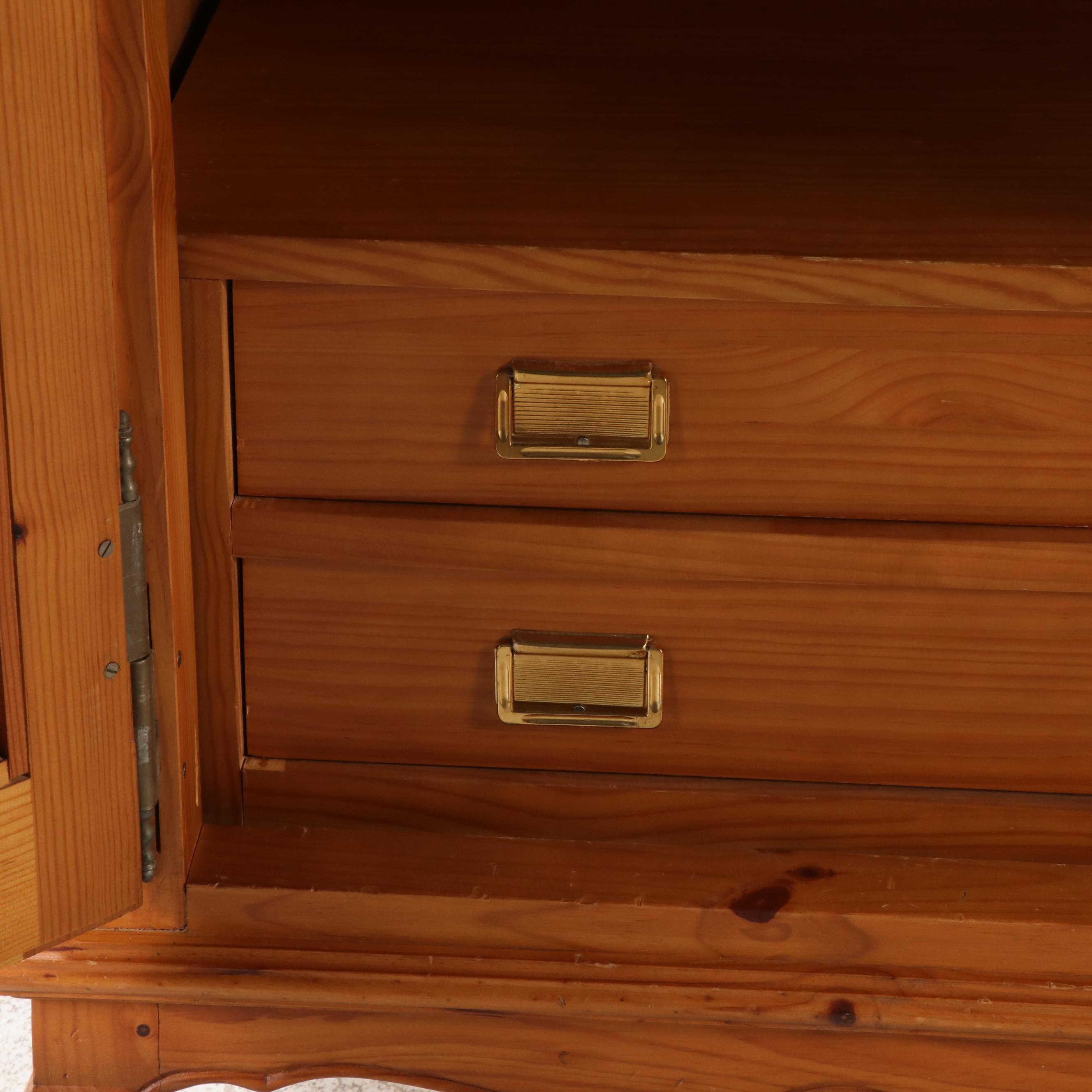 French Provincial Pine Armoire, Late 20th Century