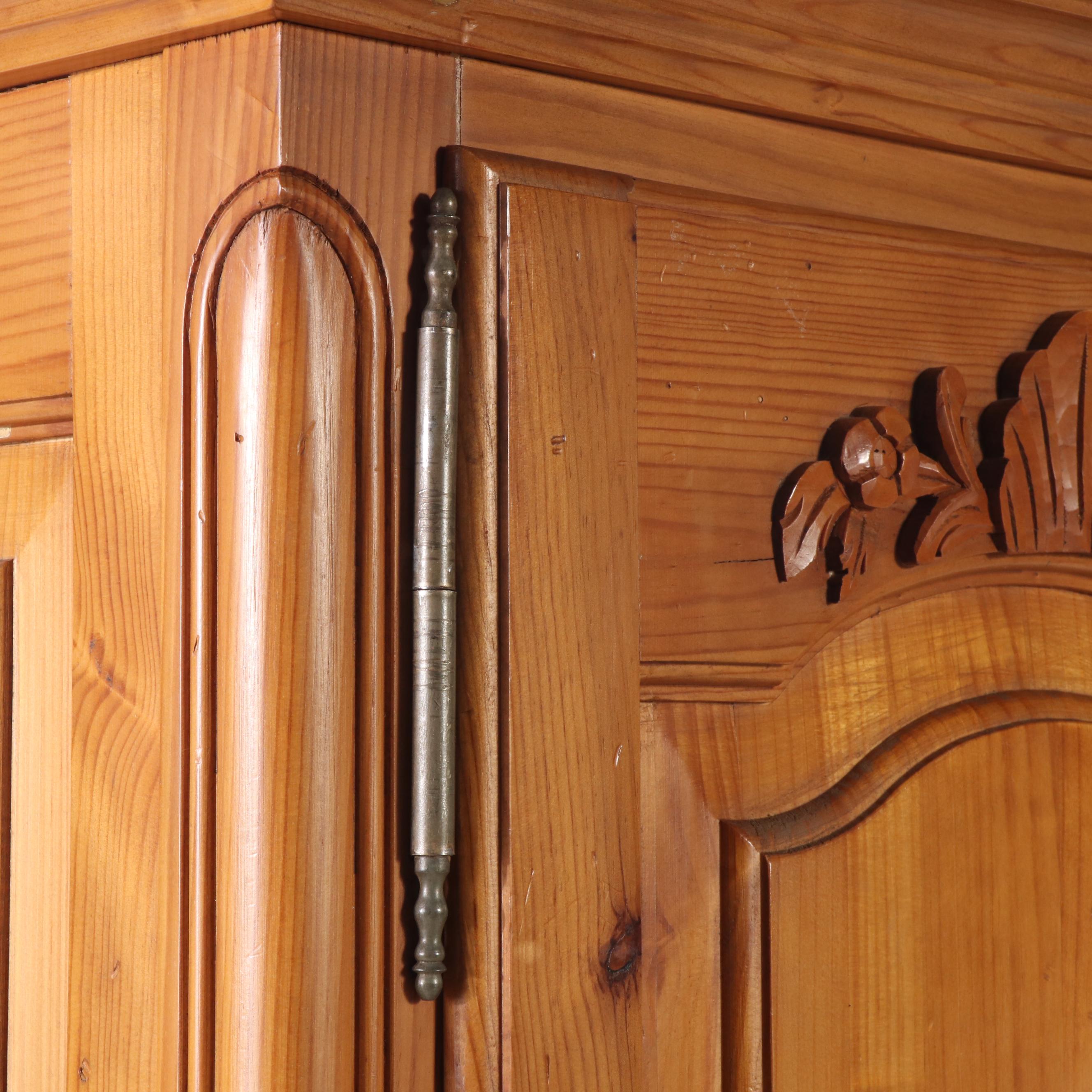 French Provincial Pine Armoire, Late 20th Century