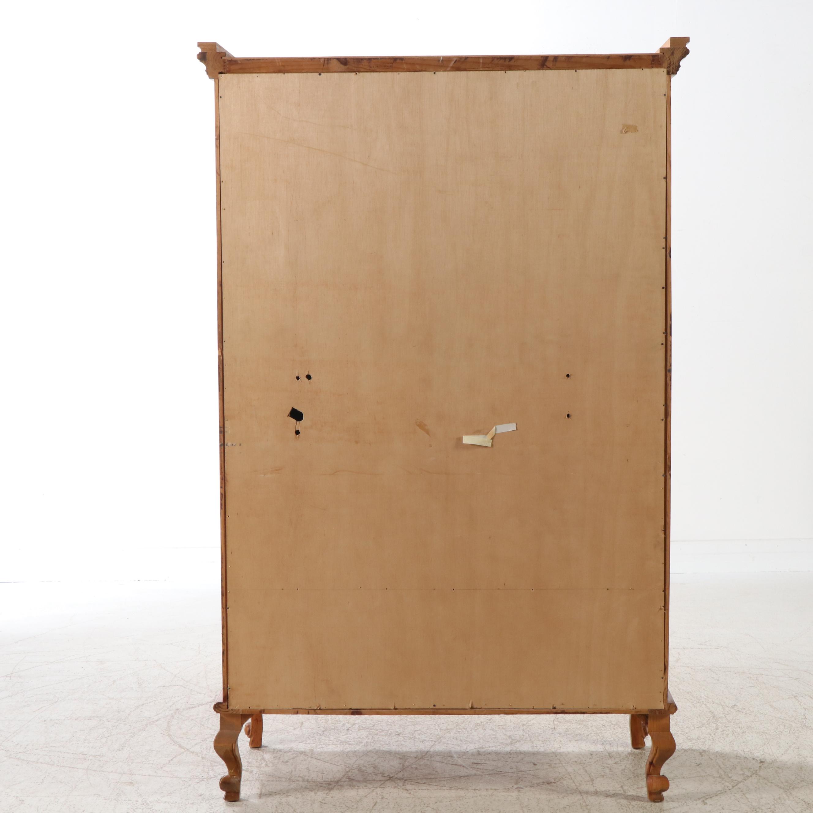 French Provincial Pine Armoire, Late 20th Century