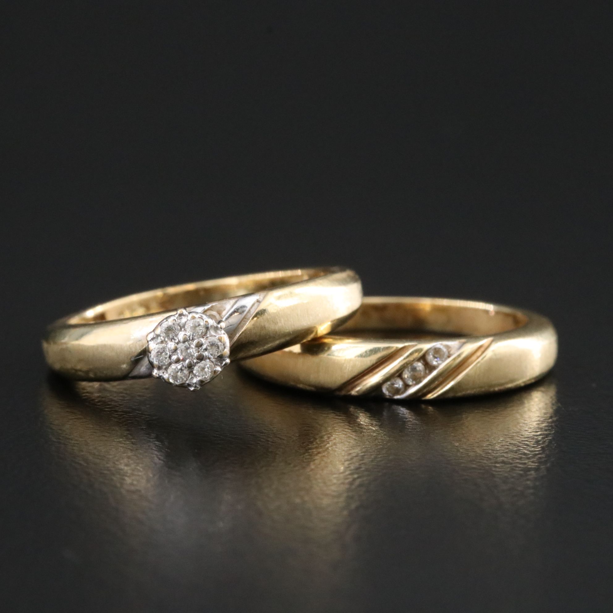 Sterling Vintage CZ Ring Set