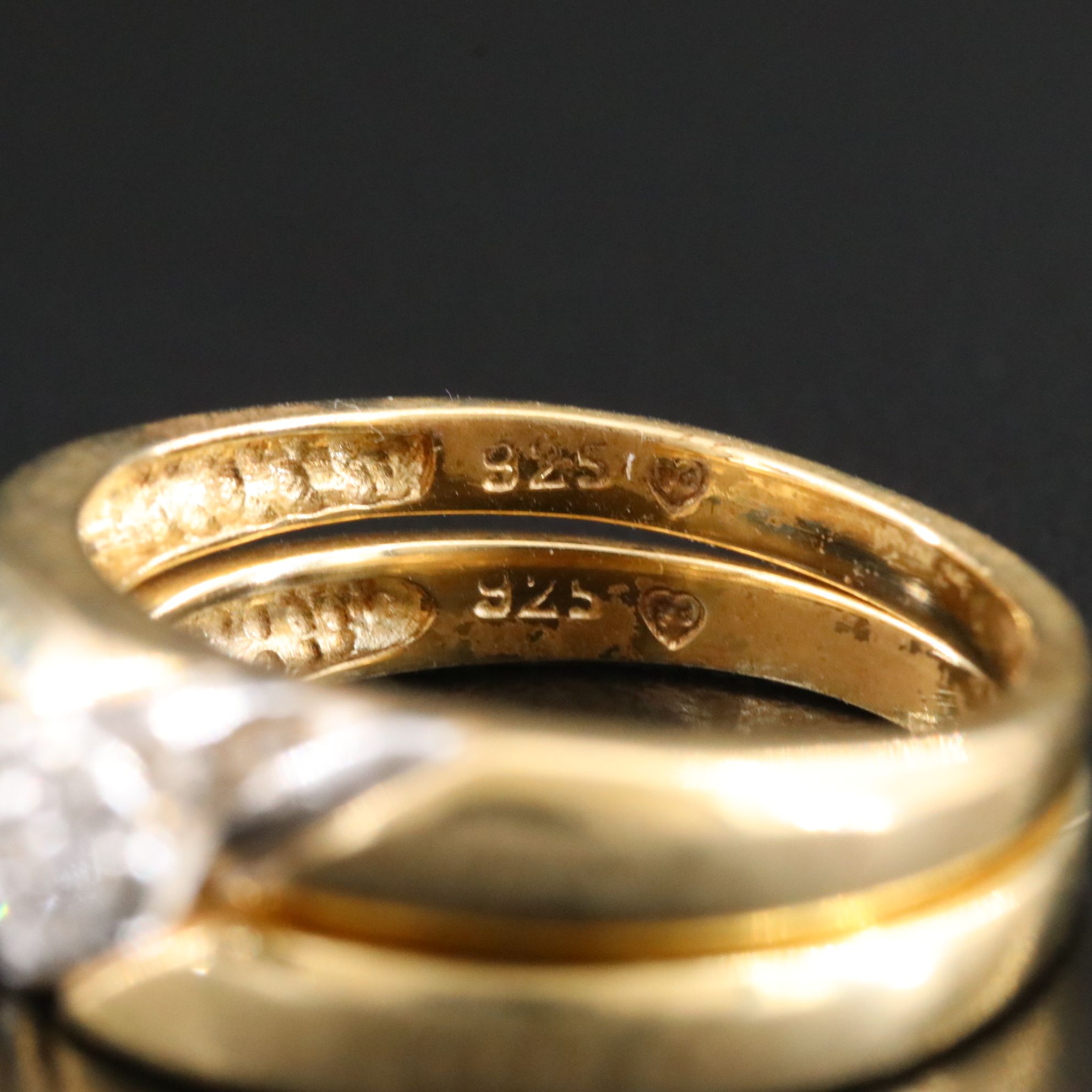 Sterling Vintage CZ Ring Set