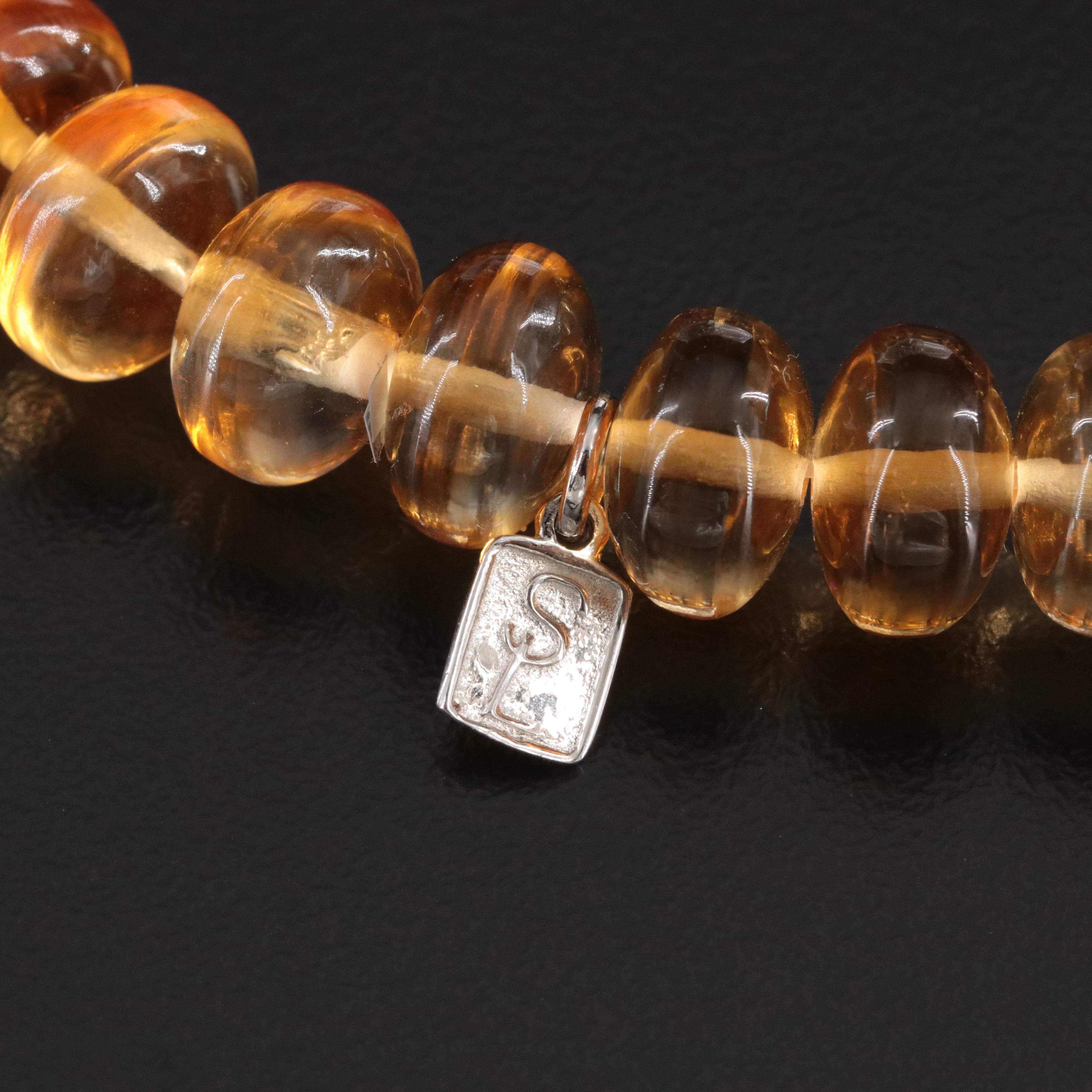 Sheryl Lowe Sterling Citrine and Diamond Bracelet