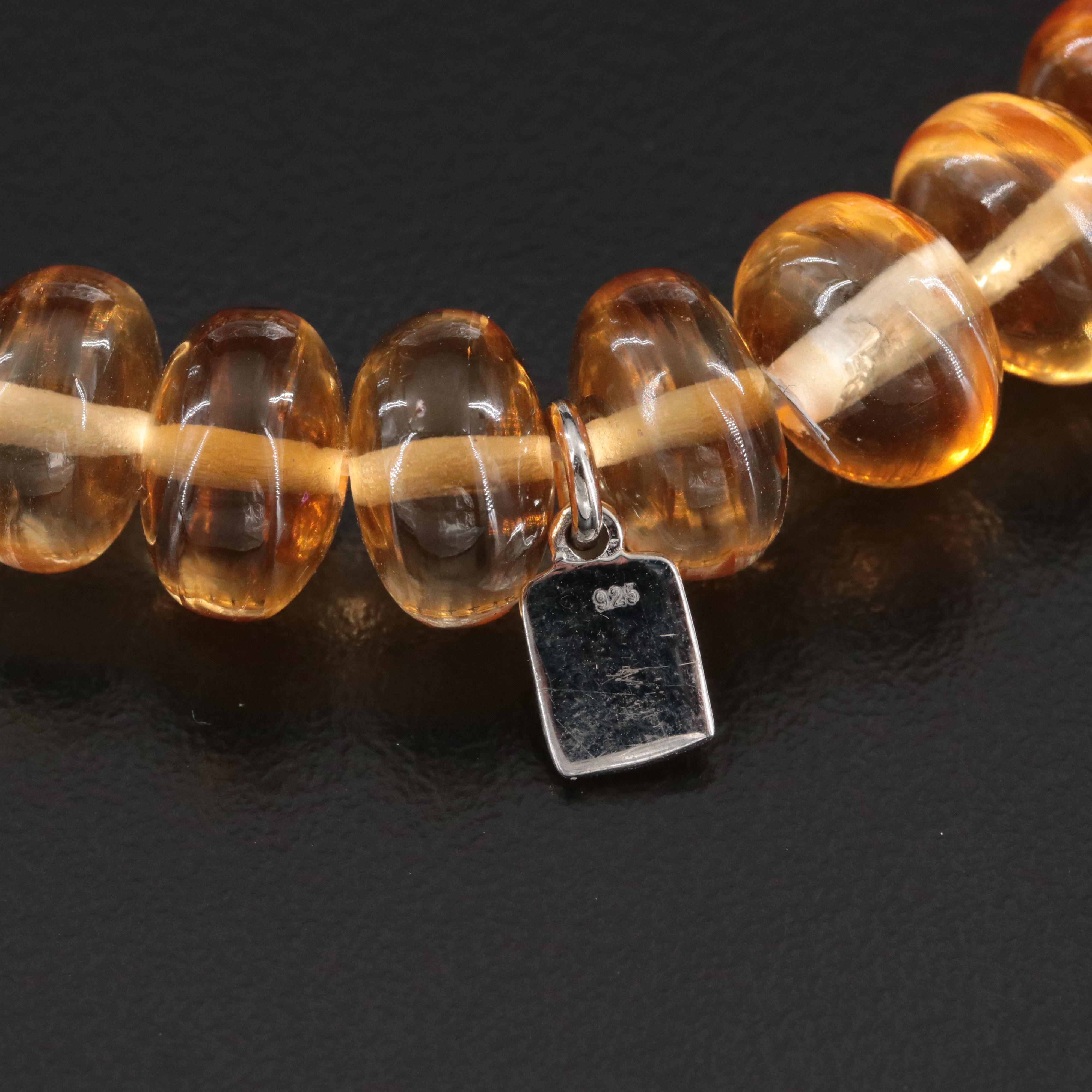 Sheryl Lowe Sterling Citrine and Diamond Bracelet