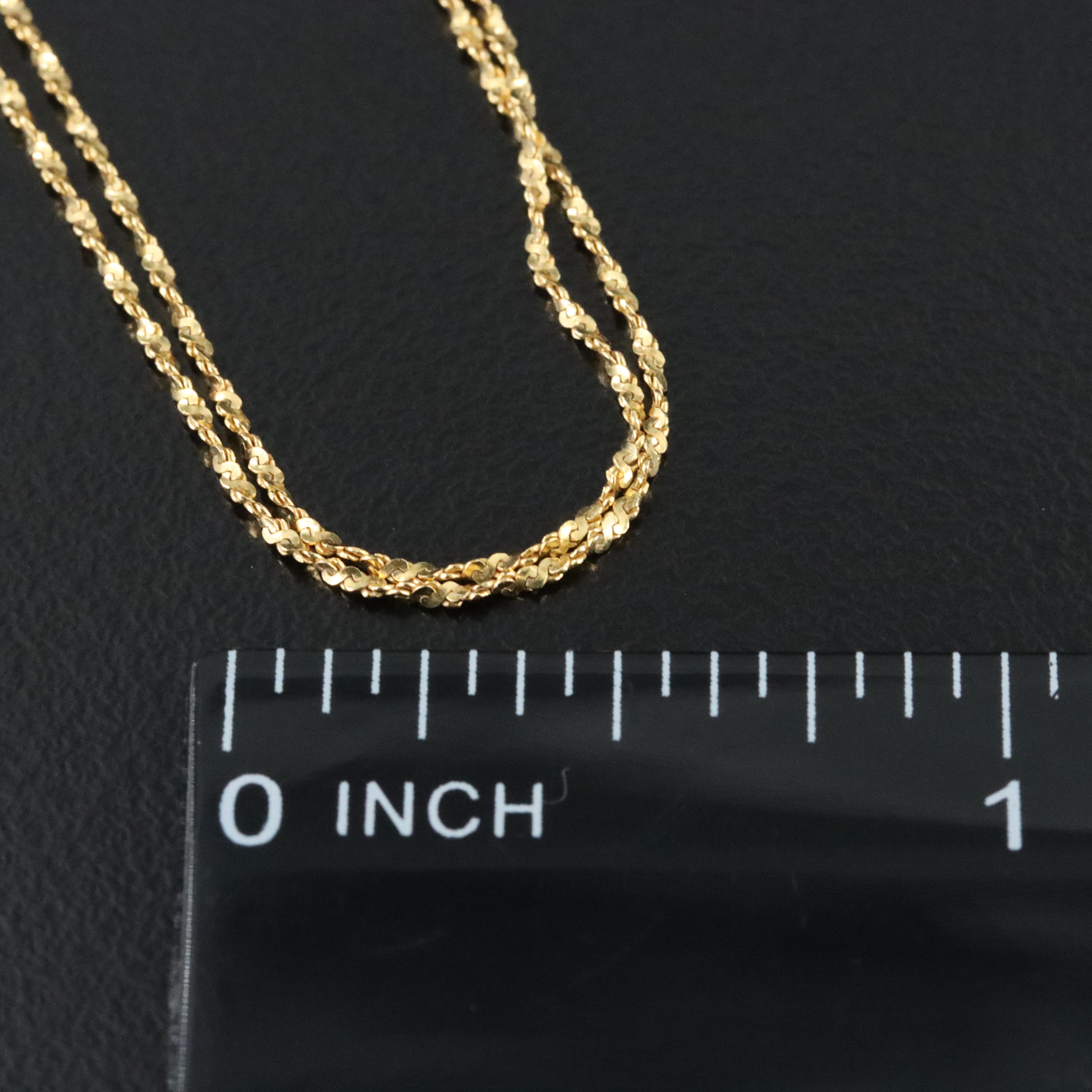 Italian 14K Twist Serpentine Chain Necklace