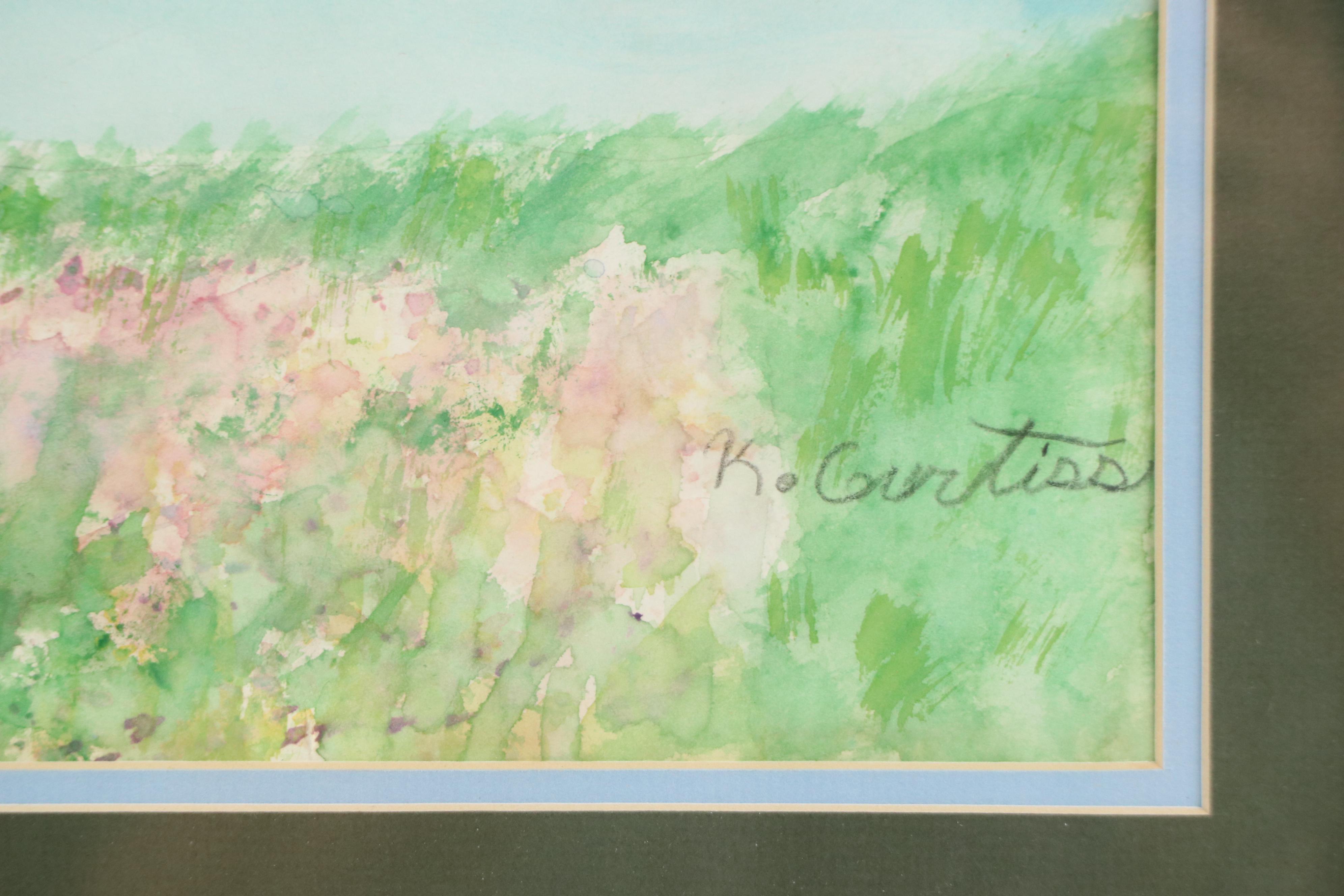 Folk Watercolor Painting "Spring," 1989