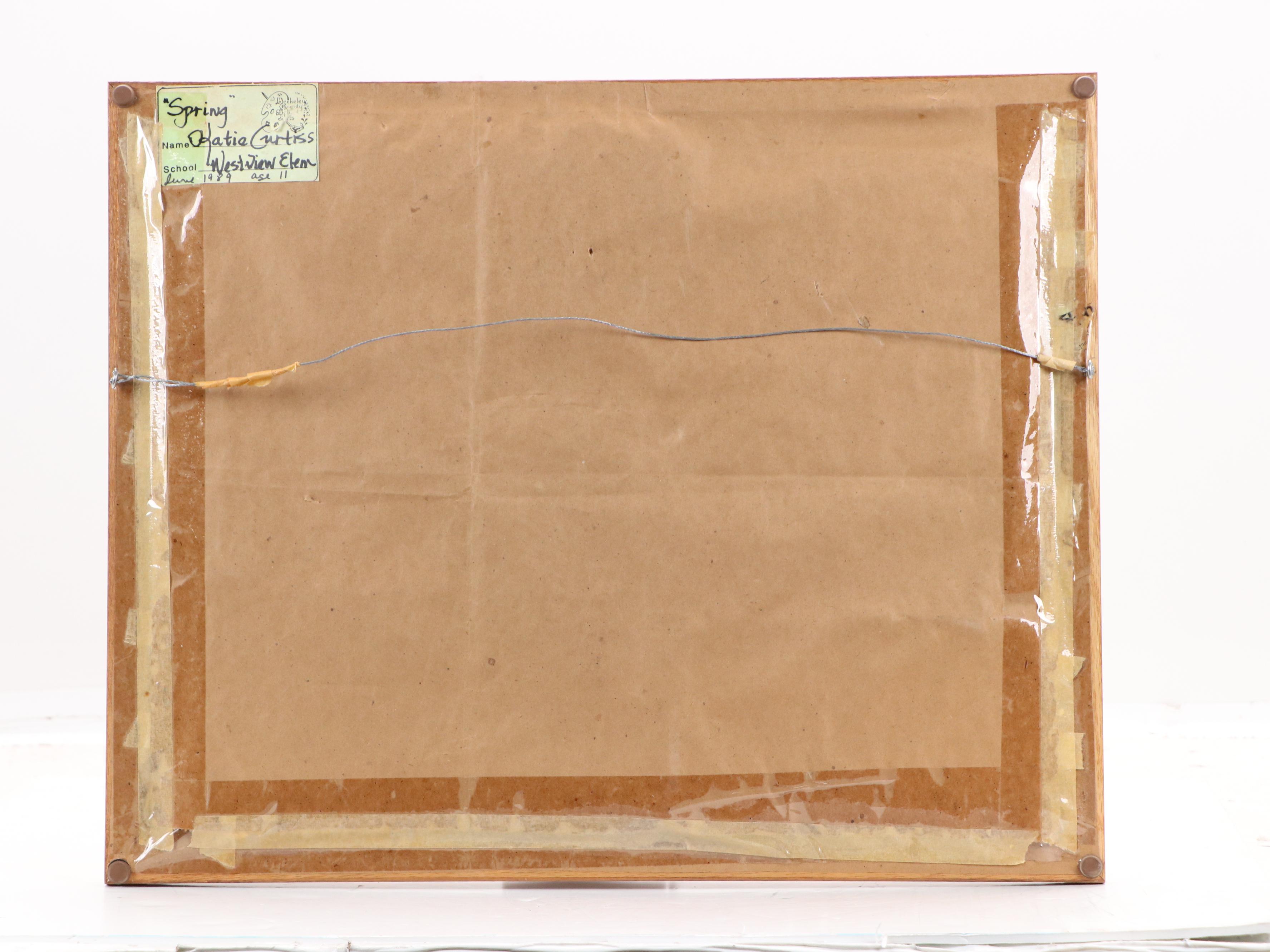 Folk Watercolor Painting "Spring," 1989