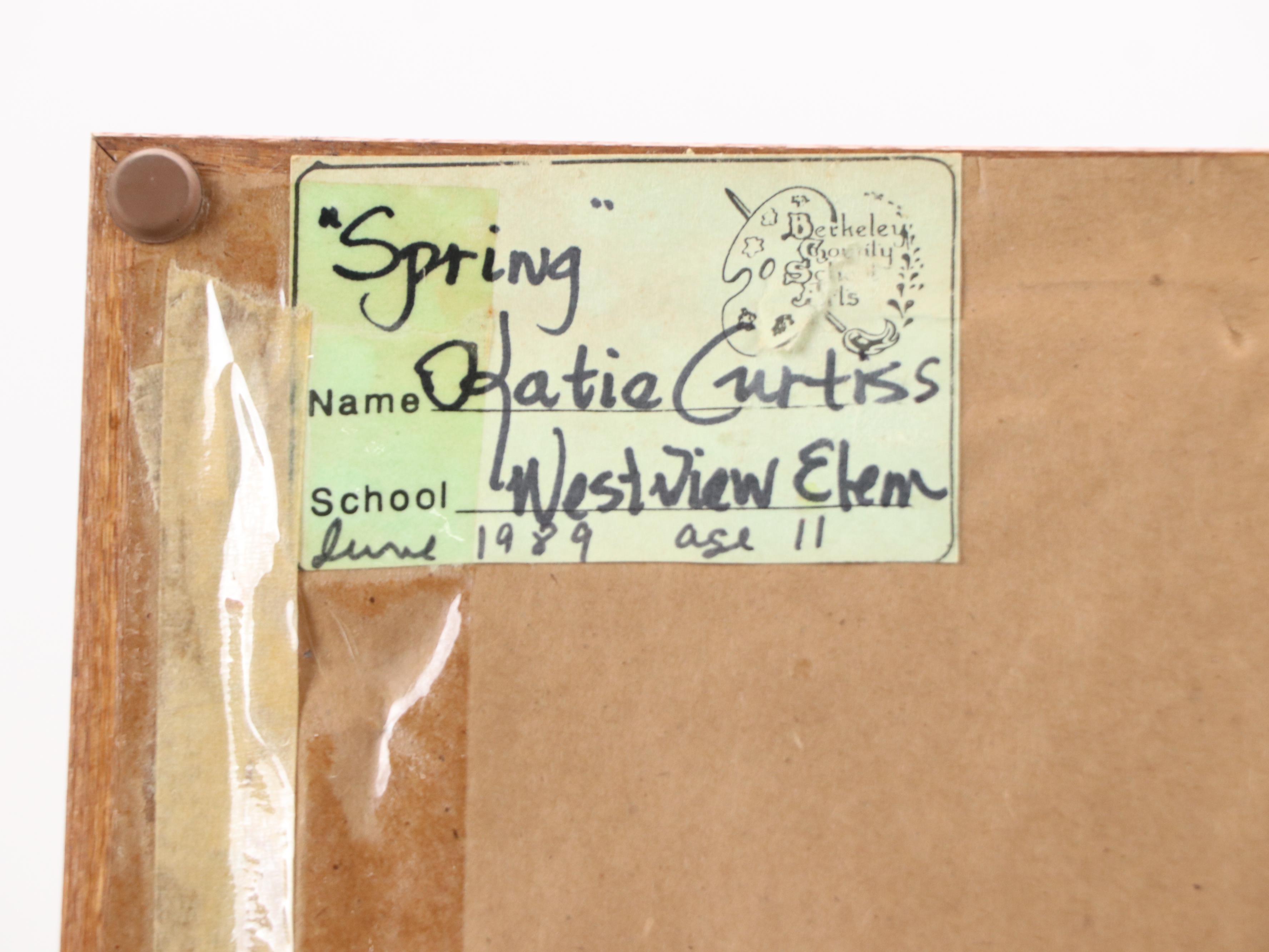 Folk Watercolor Painting "Spring," 1989