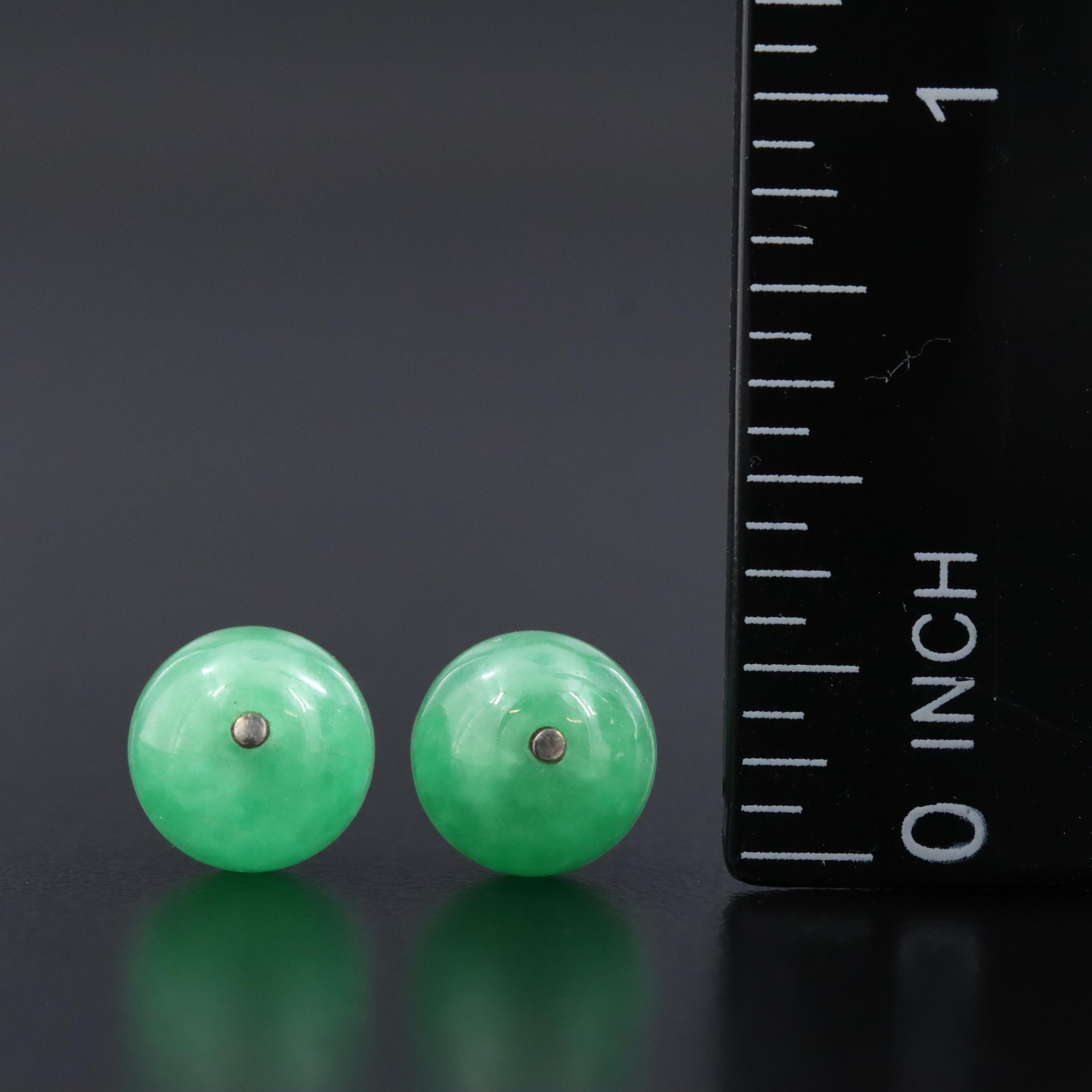 18K Jadeite Stud Earrings