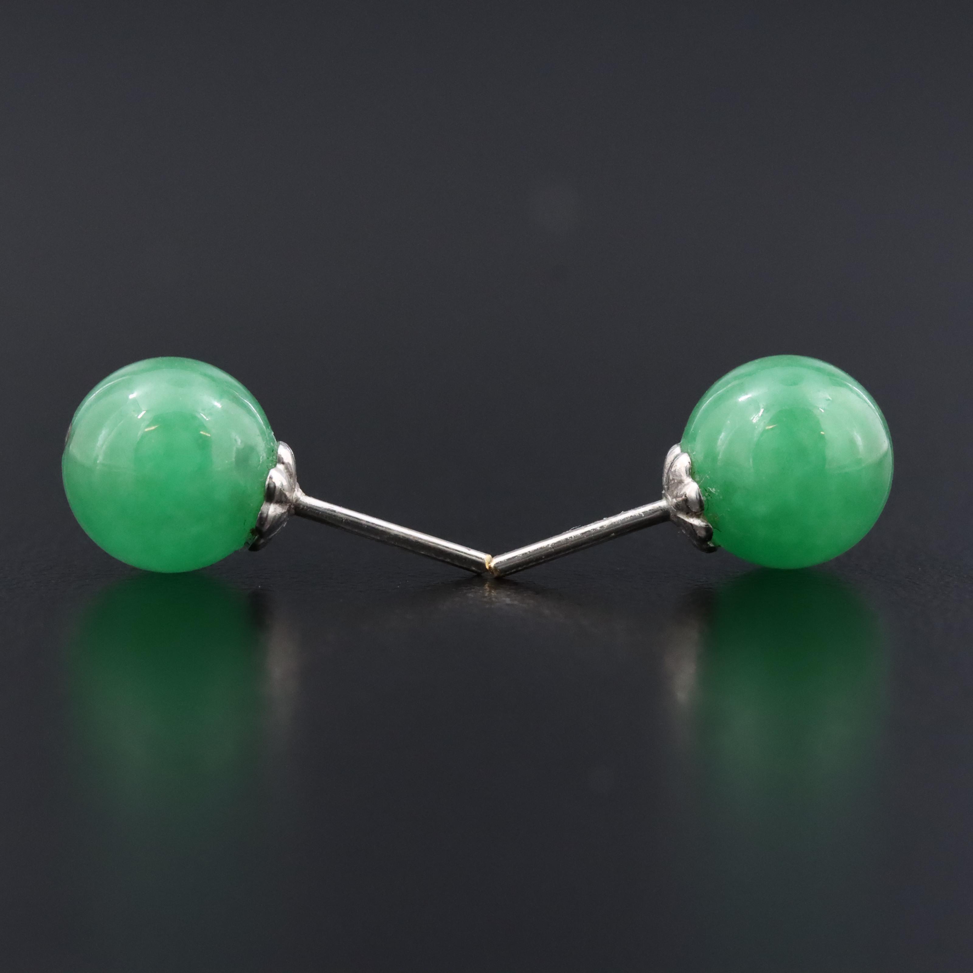 18K Jadeite Stud Earrings