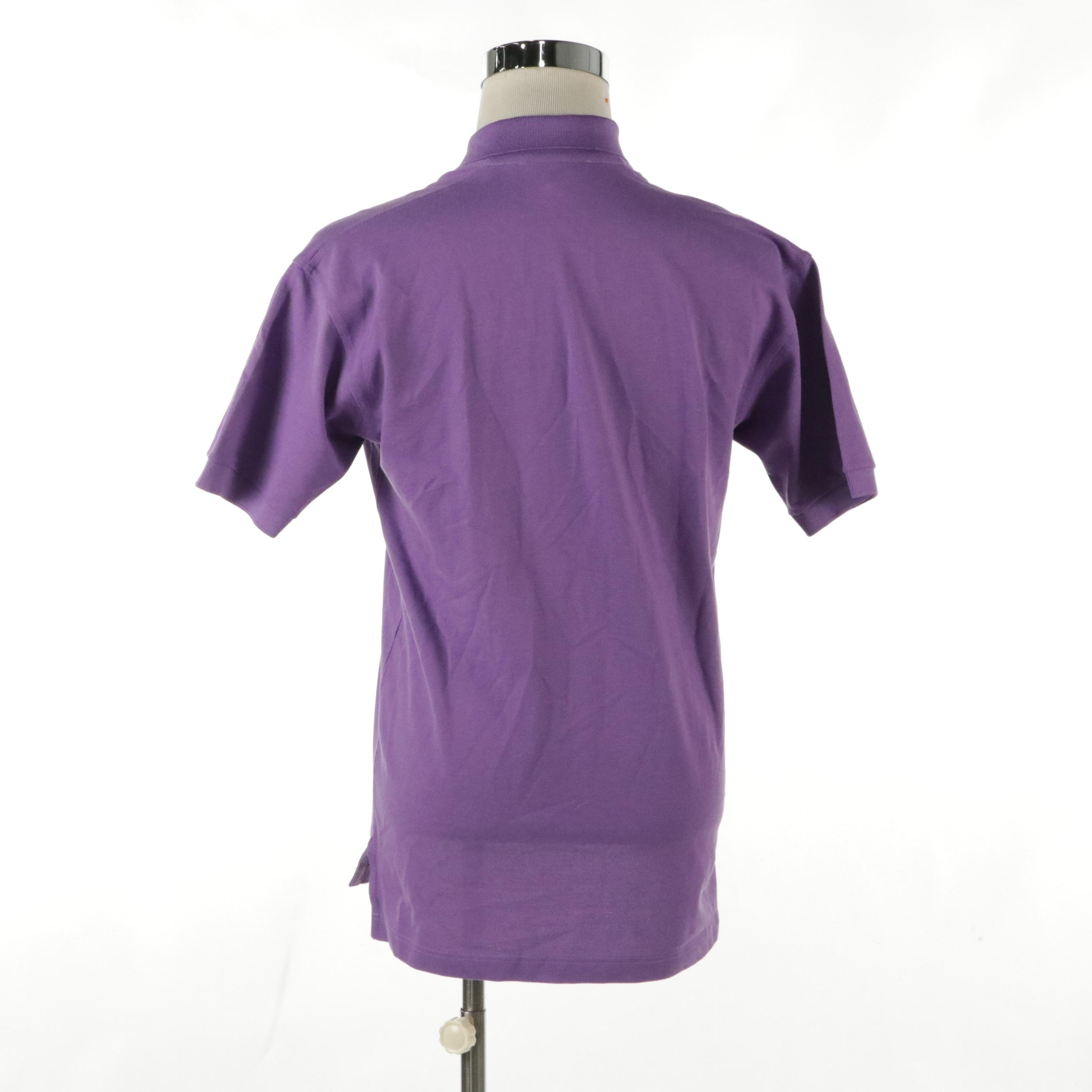 Men's Gucci Vintage Collared V-Neck Shirt in Purple Cotton