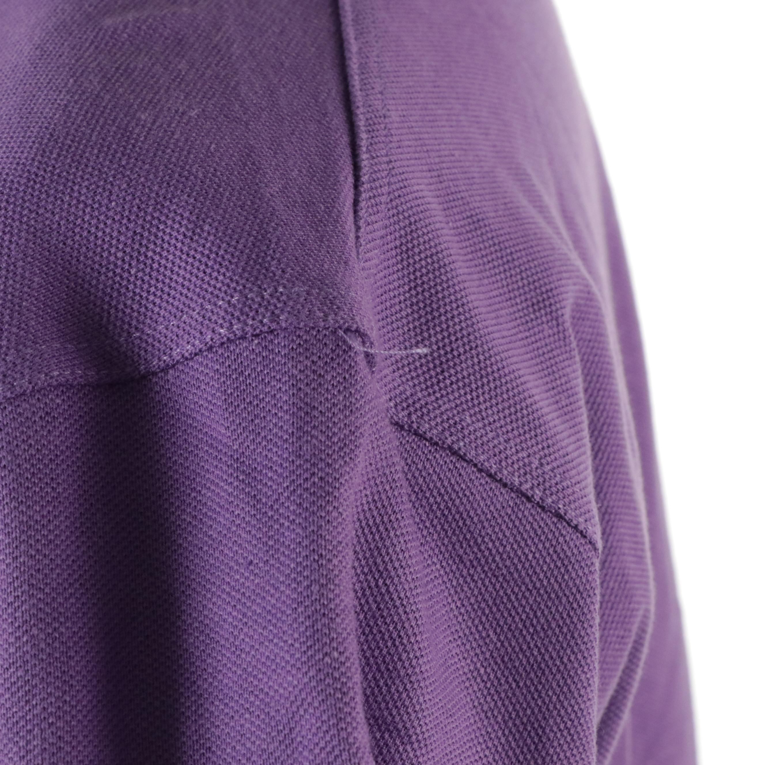 Men's Gucci Vintage Collared V-Neck Shirt in Purple Cotton