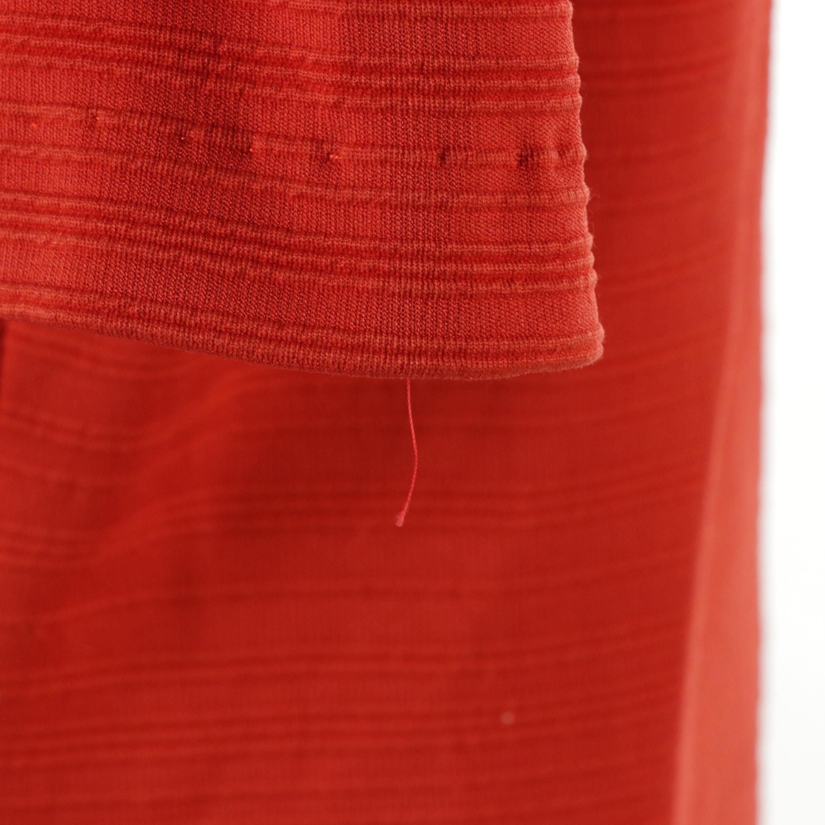 Yves Saint Laurent Vintage Textured Stripe Stretch Cotton Short Sleeve Top