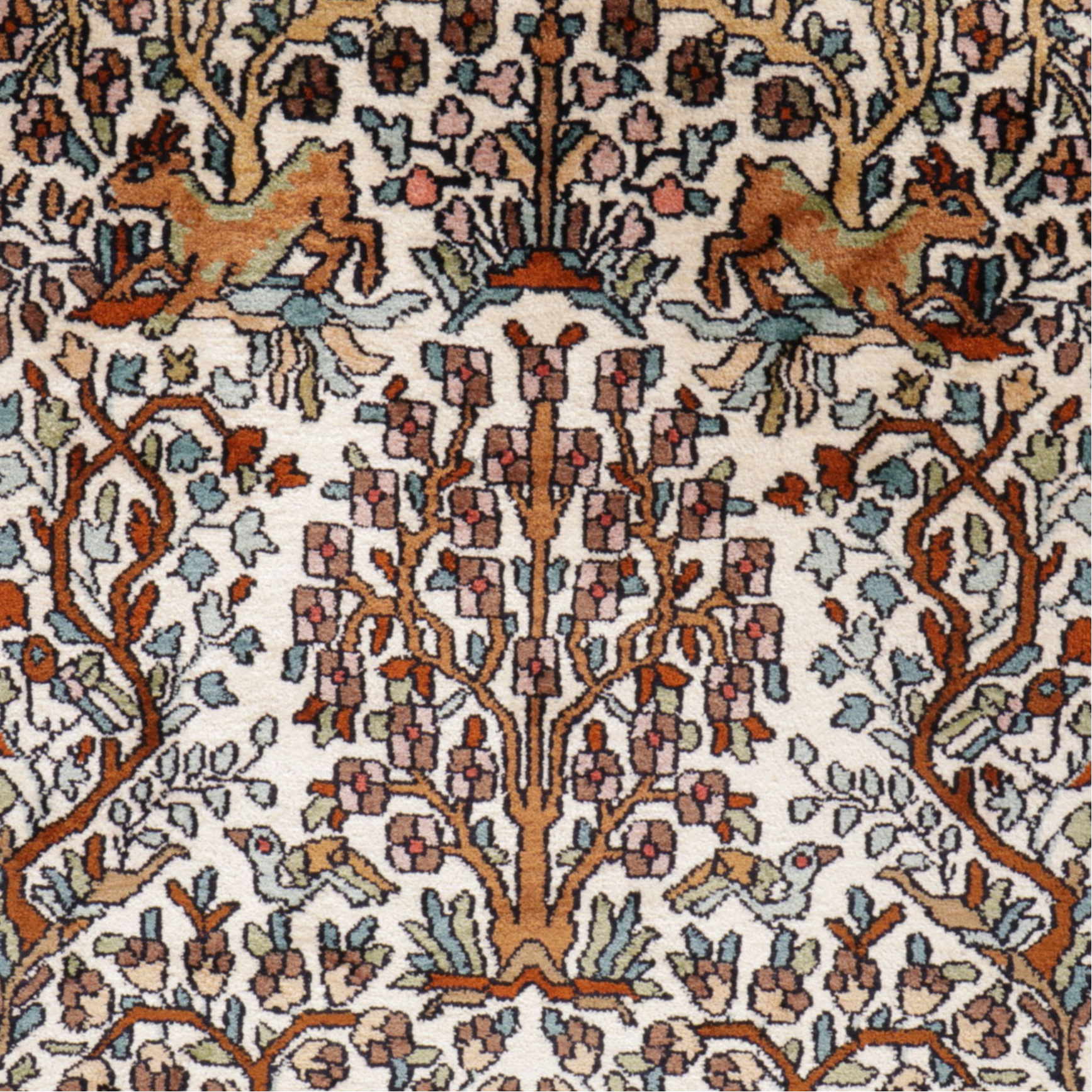 2'6 x 4' Hand-Knotted Indo-Persian Silk Accent Rug