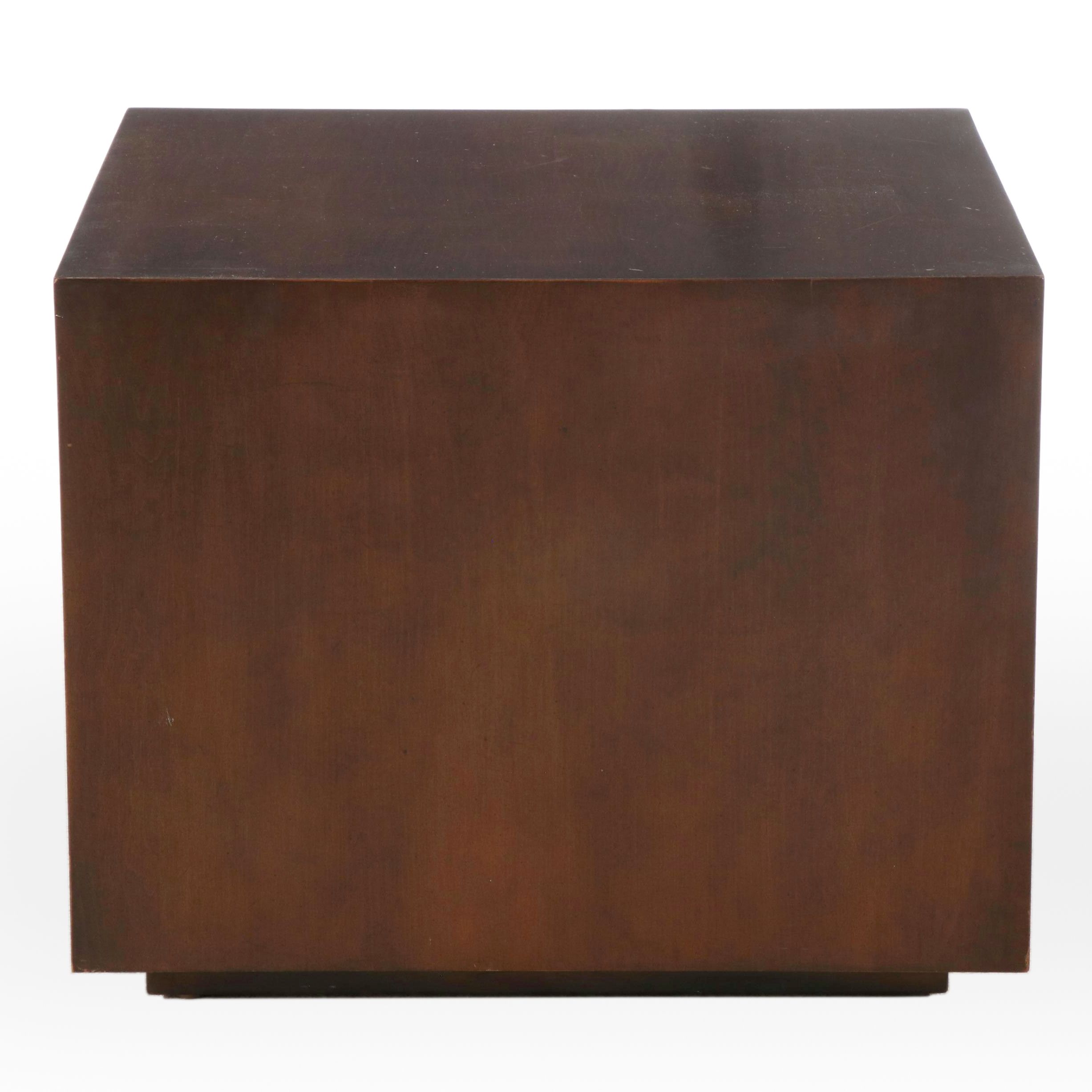 Modernist Walnut Cube End Table, Mid to Late 20th Century