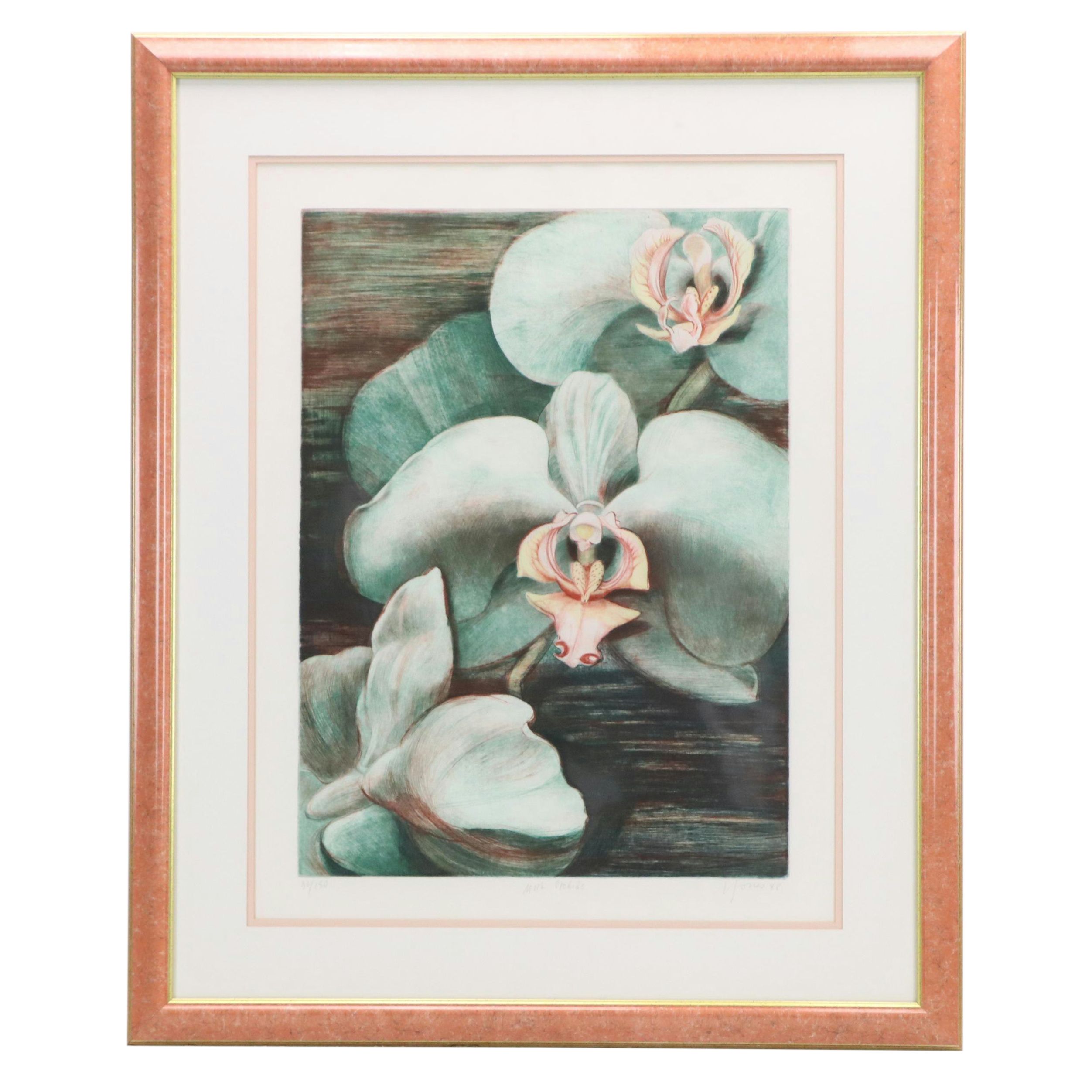 Floral Etching à la Poupée "Moth Orchids," 1988