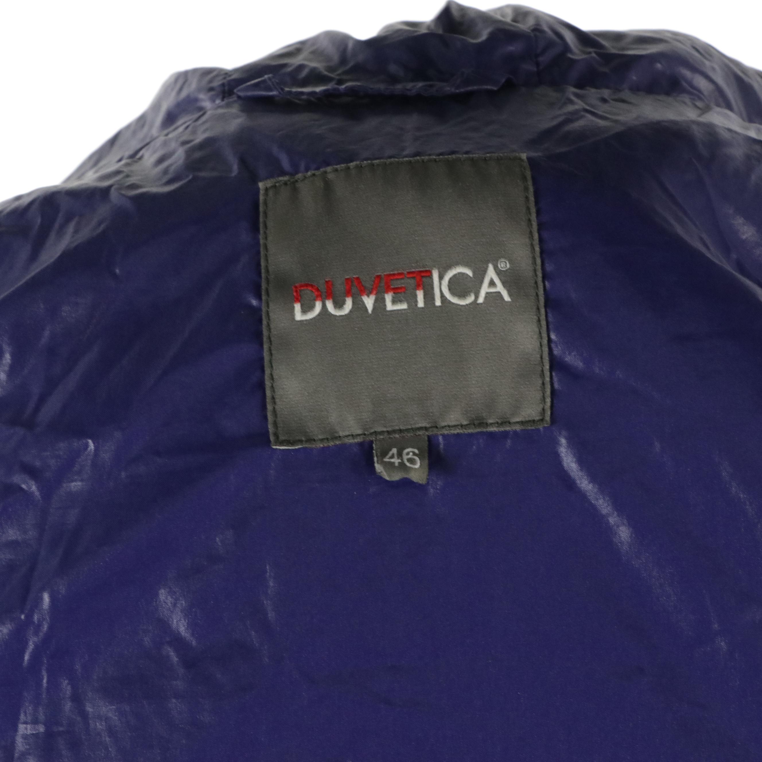 Duvetica Royal Purple and Grey Shiny Nylon Puffer Coat