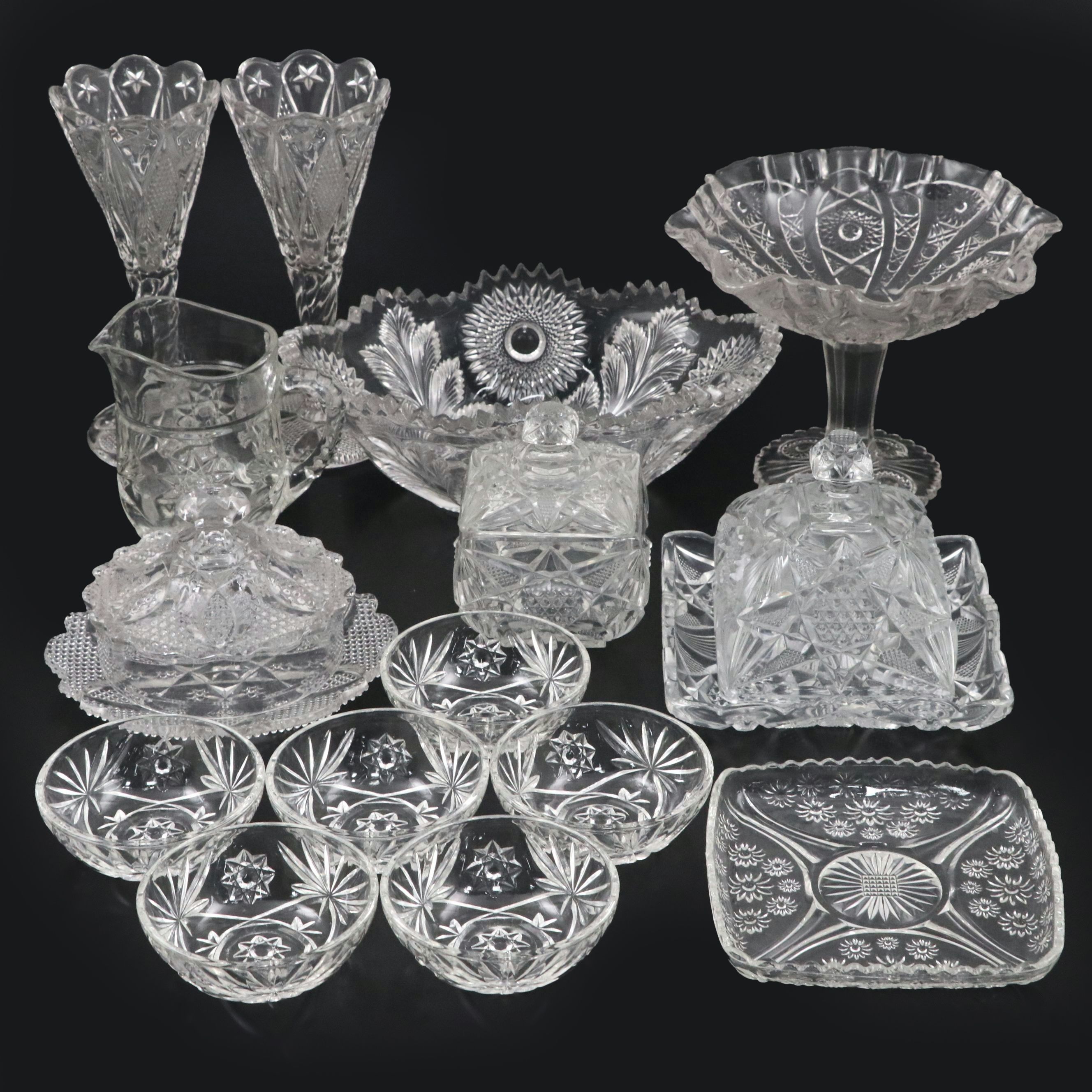 American Brilliant Cut Crystal and Glass Table Accessories