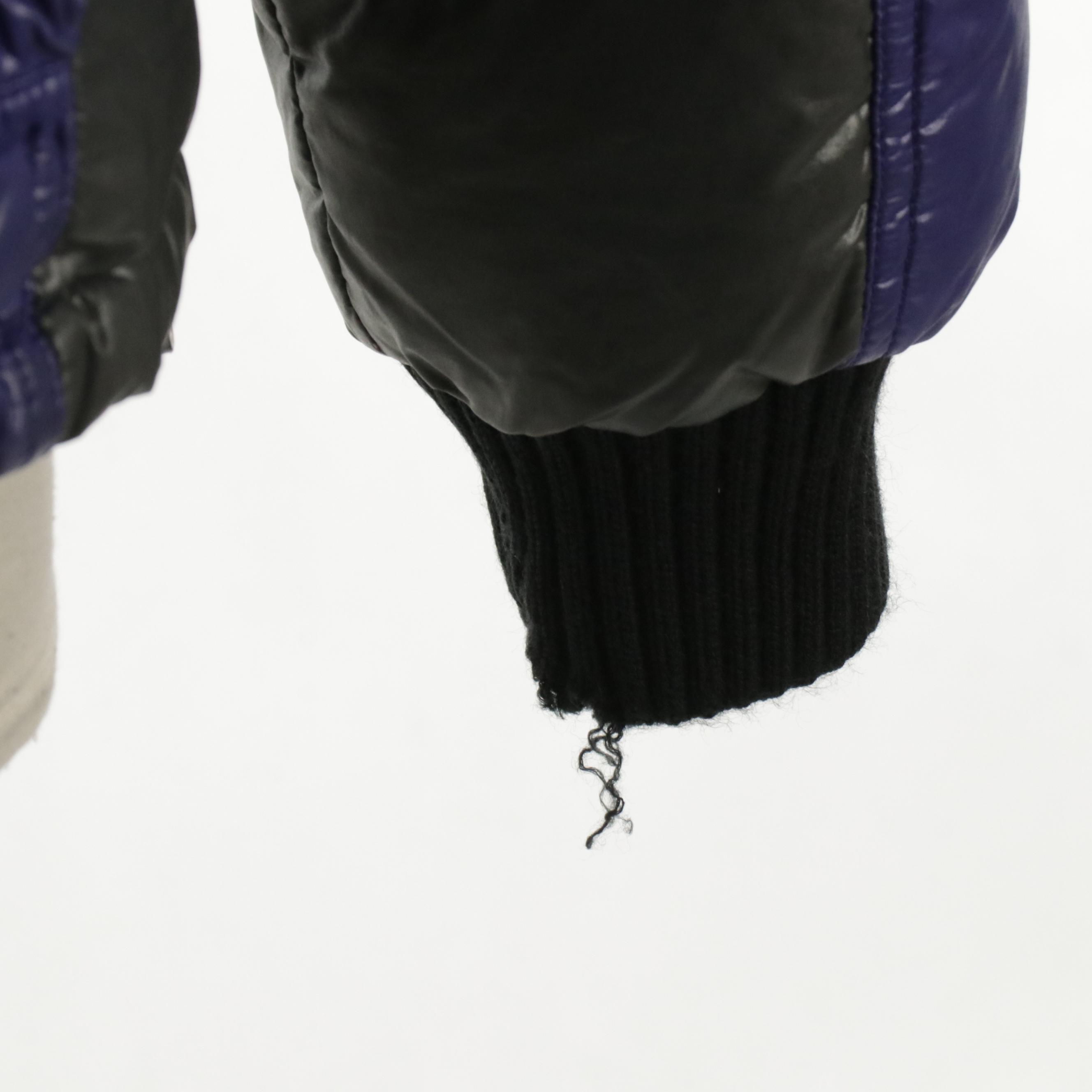 Duvetica Royal Purple and Grey Shiny Nylon Puffer Coat