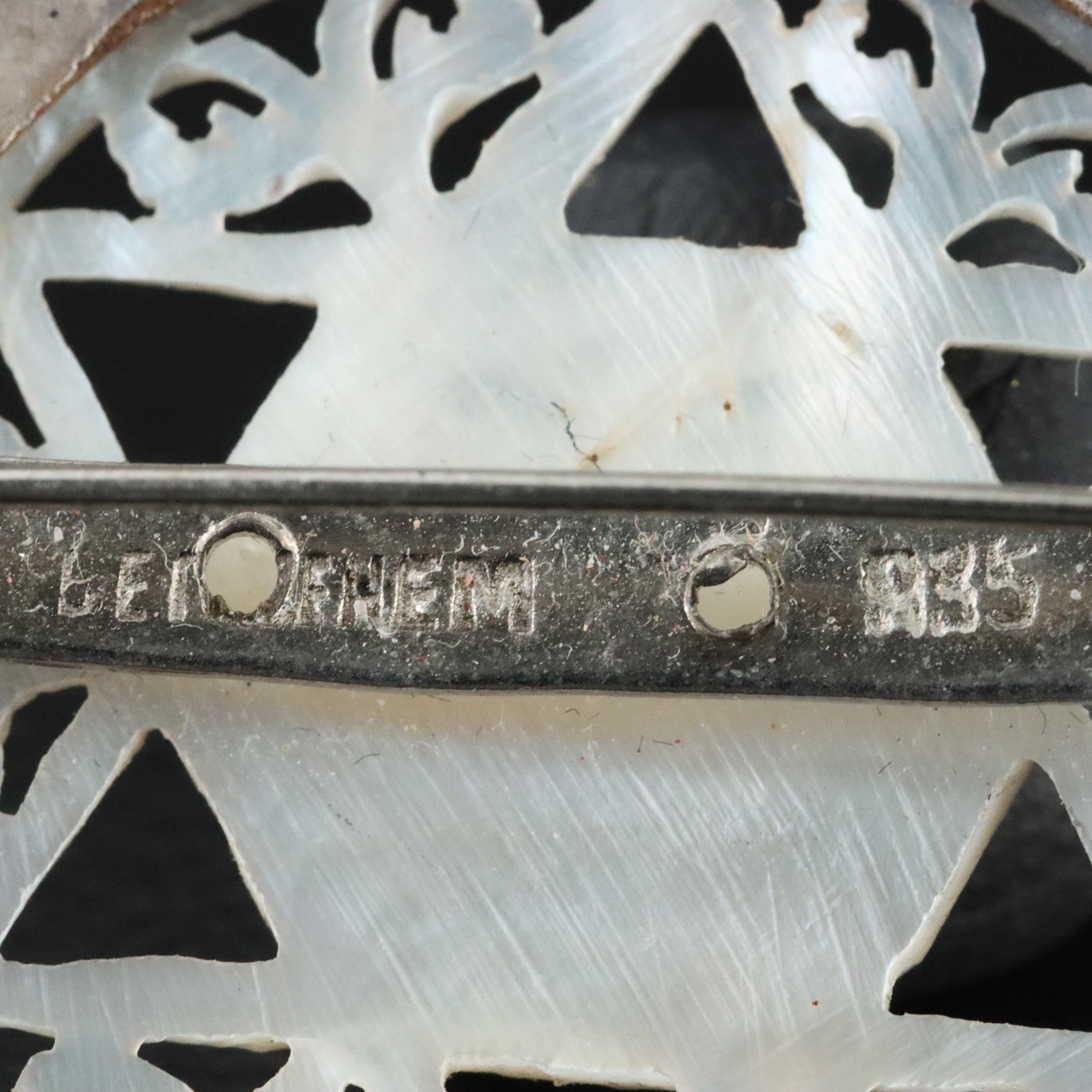 935 Silver Mother of Pearl Star of David Converter Brooch