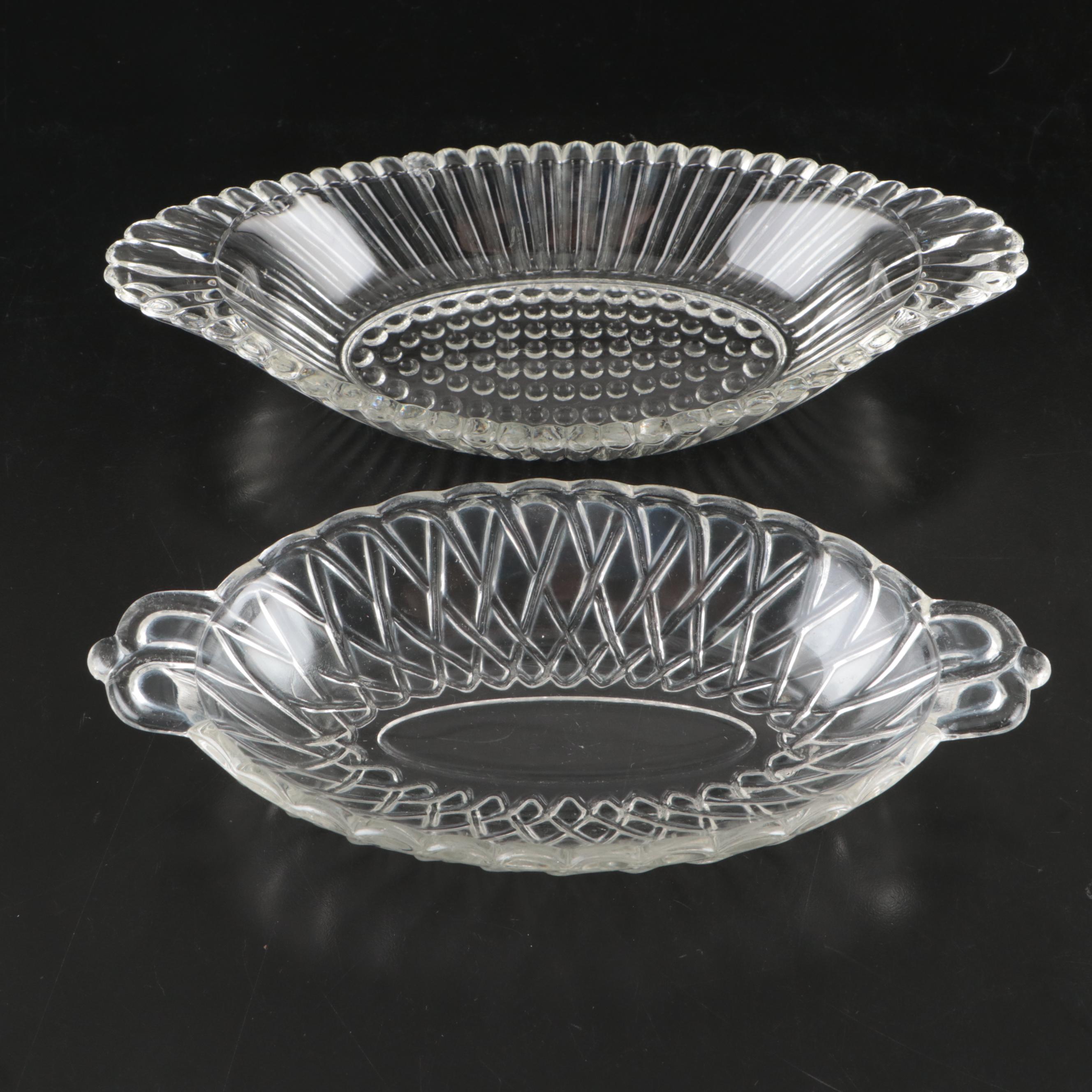 Indiana Glass "Pretzel Clear" Cheese Plates and Other Glass Serveware