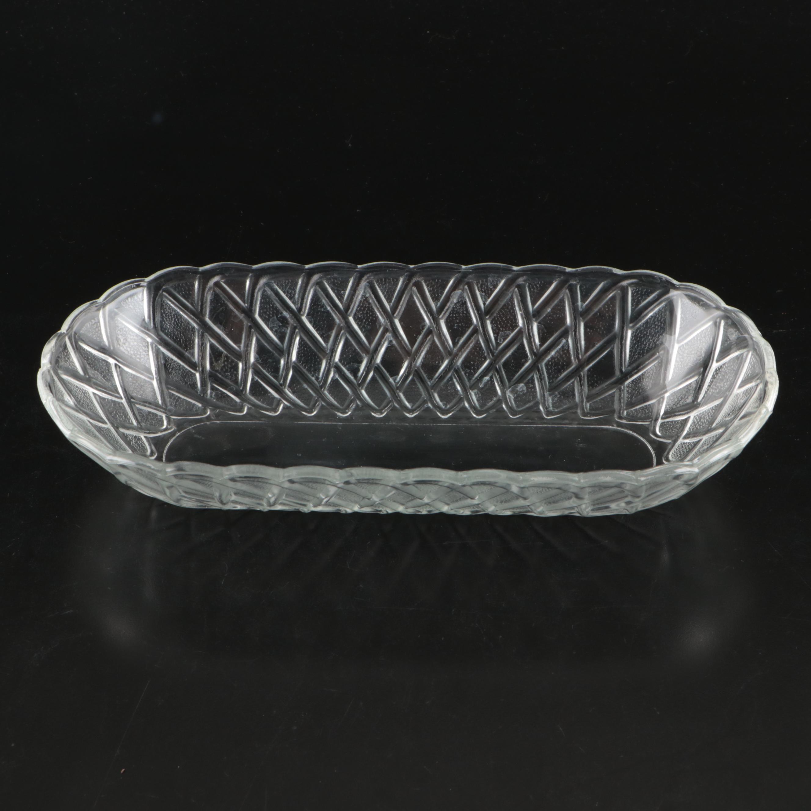 Indiana Glass "Pretzel Clear" Cheese Plates and Other Glass Serveware