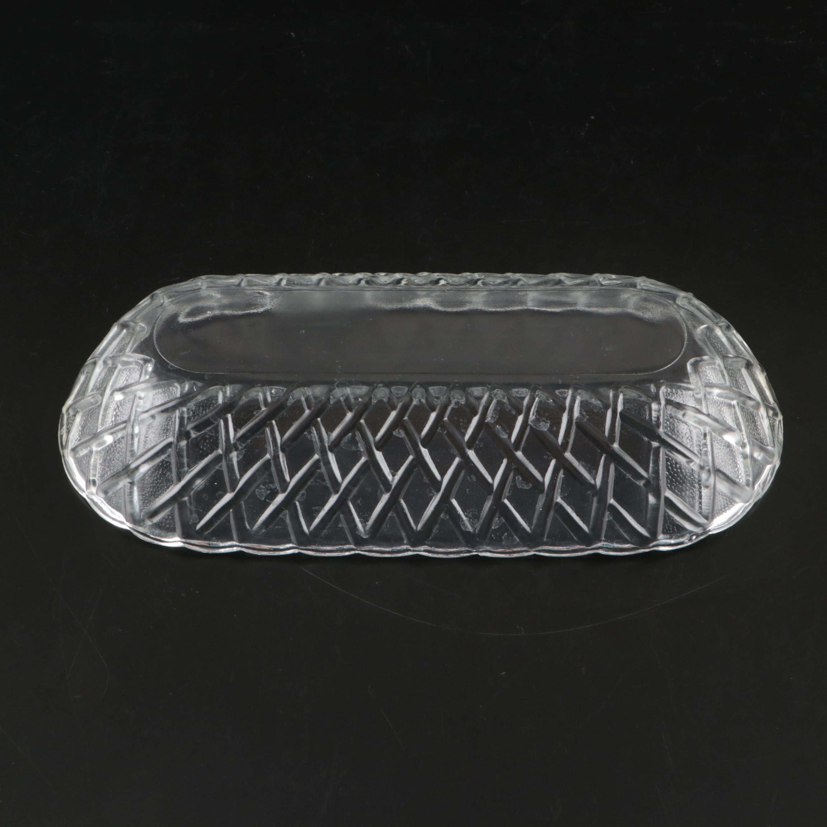 Indiana Glass "Pretzel Clear" Cheese Plates and Other Glass Serveware