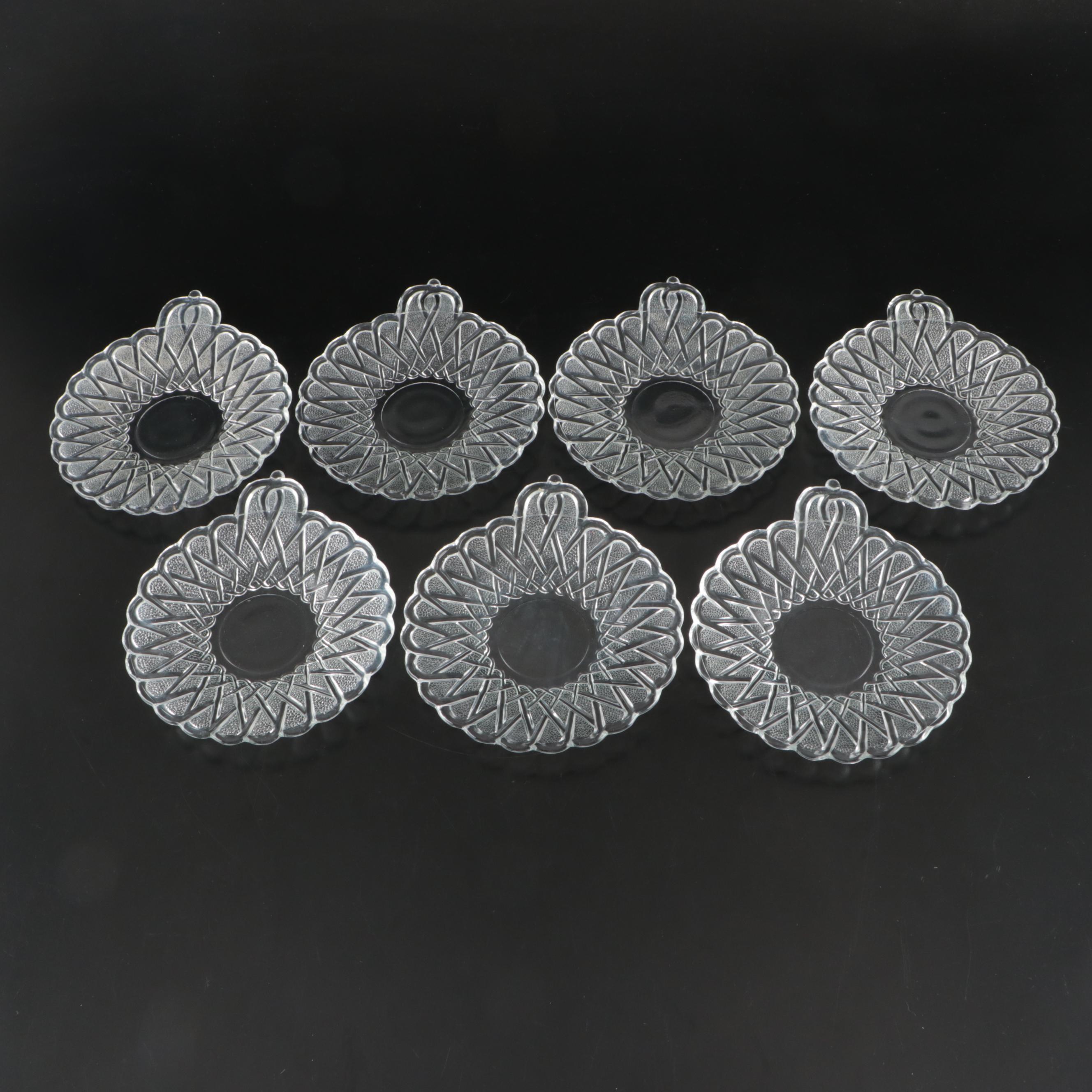 Indiana Glass "Pretzel Clear" Cheese Plates and Other Glass Serveware